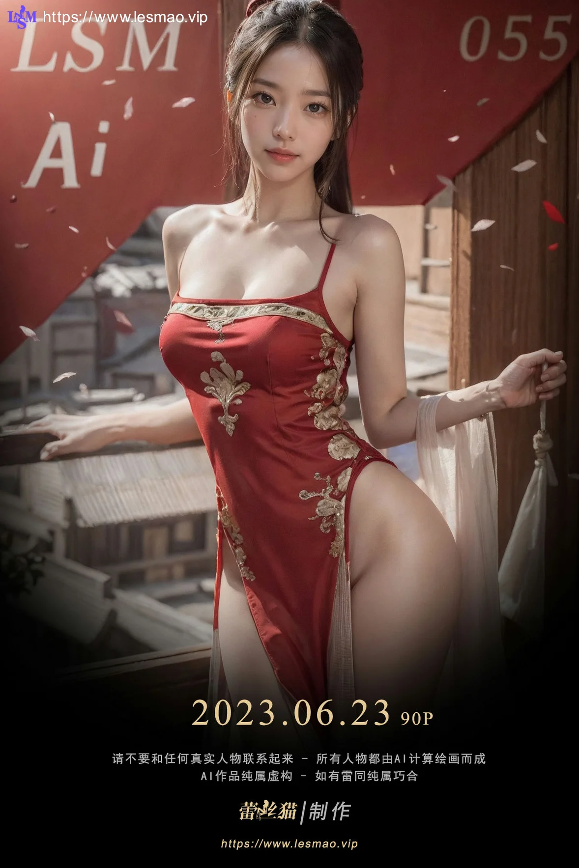 AIG  No.055 红色主题国风美女 - 1