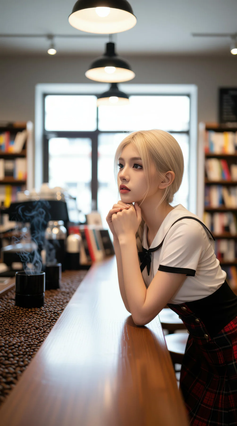 AIG  No.104 熙蕾学姐ruby 超美银发短裙美女图书馆美照 - 2