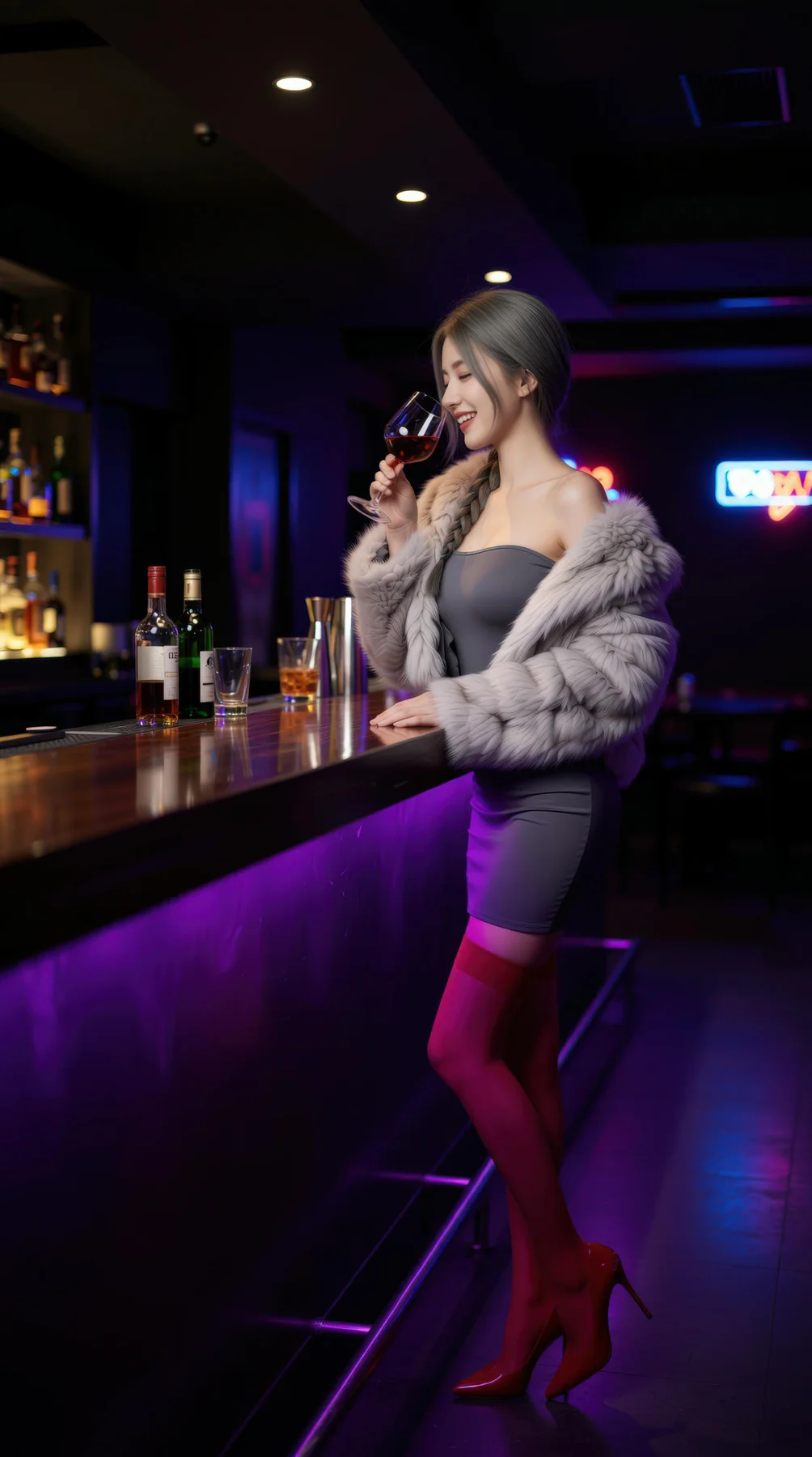 AIG  No.120 熙蕾学姐ruby酒吧黑丝长腿跑车美女 - 5