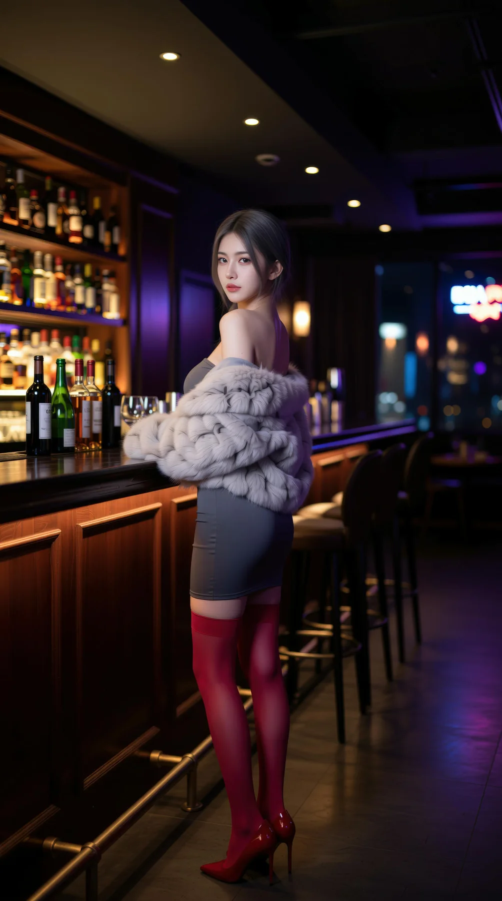 AIG  No.120 熙蕾学姐ruby酒吧黑丝长腿跑车美女 - 6