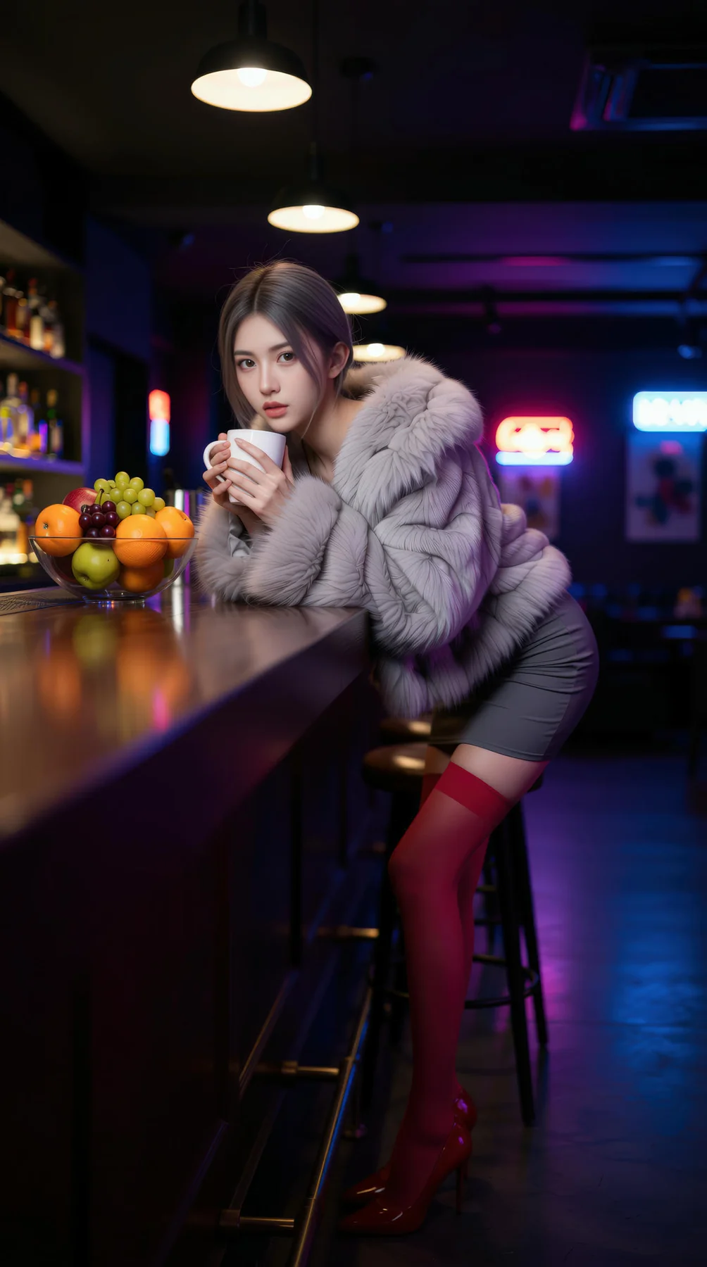 AIG  No.120 熙蕾学姐ruby酒吧黑丝长腿跑车美女 - 9