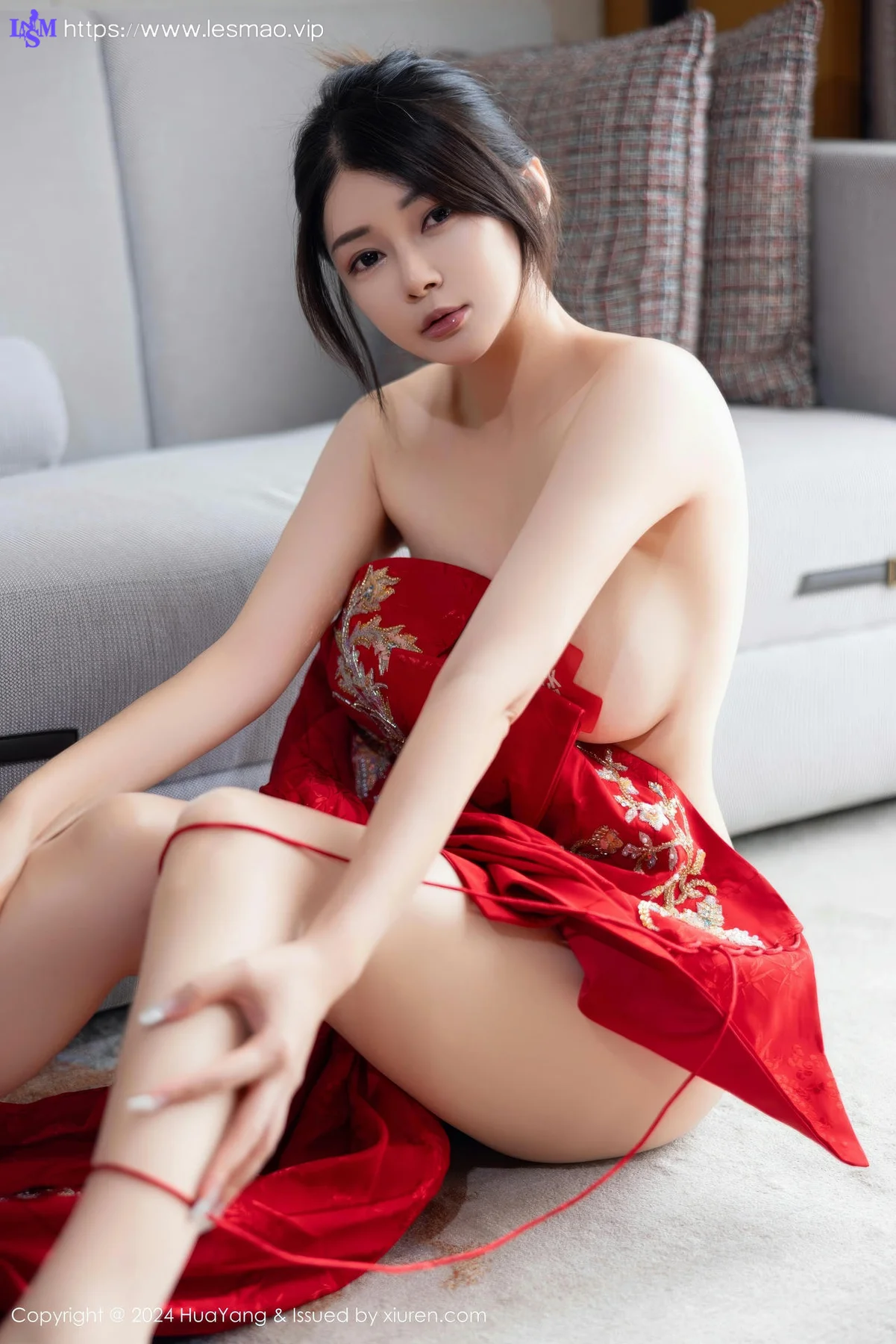 HuaYang 花漾show Vol.623 凯竹Quinn 魅惑肉丝乳贴婚服 - 1