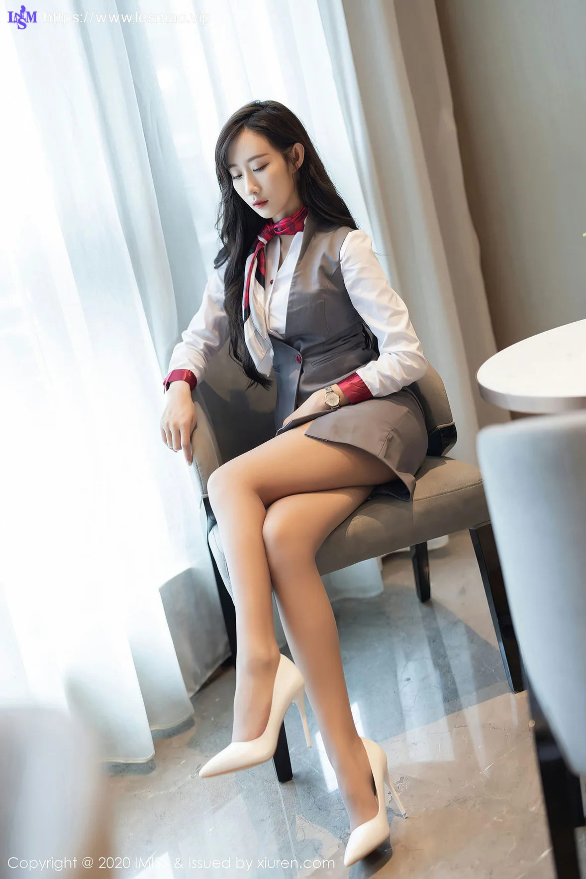 IMiss 爱蜜社 Vol.524 萌白酱 空姐制服 - 1