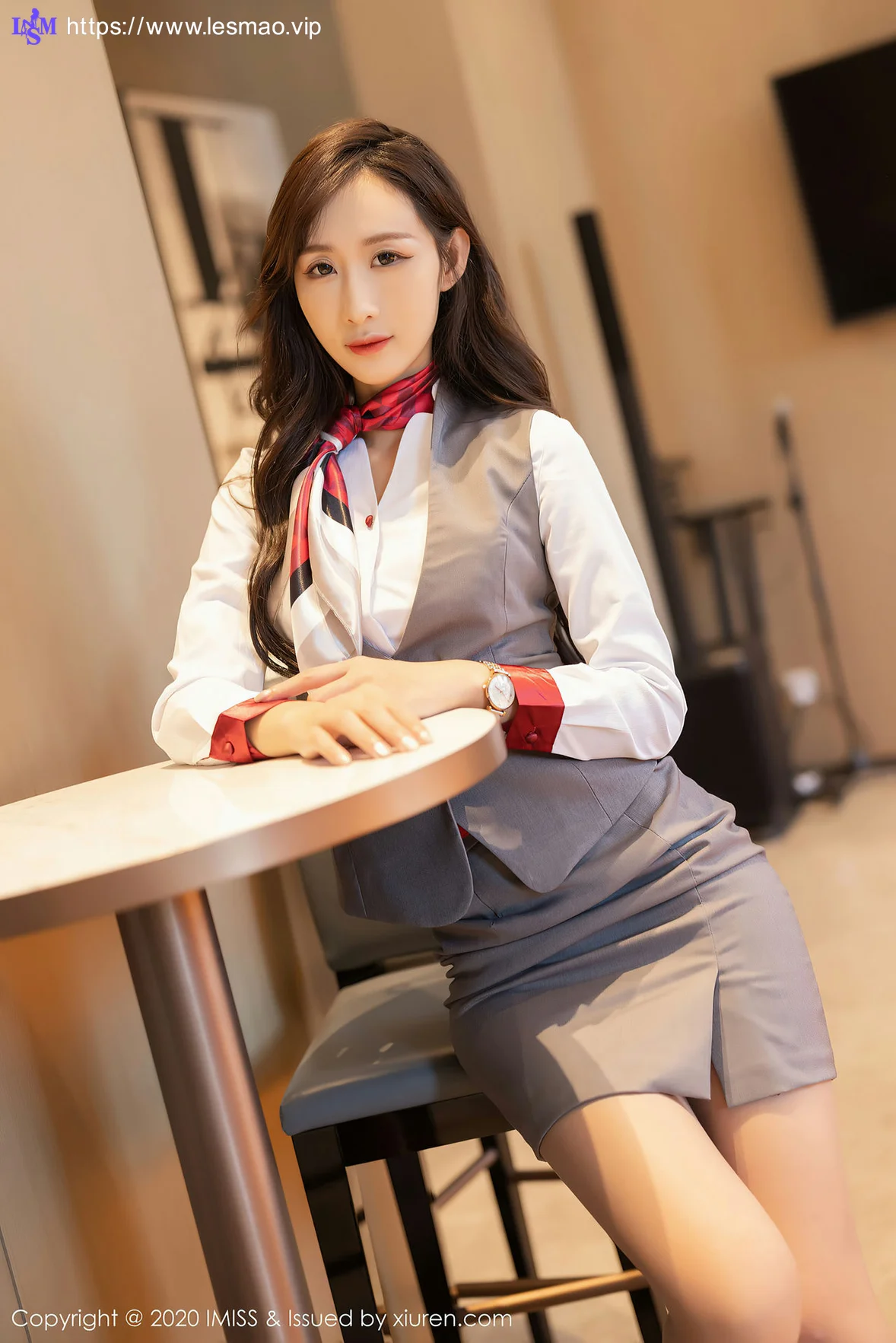 IMiss 爱蜜社 Vol.524 萌白酱 空姐制服 - 6