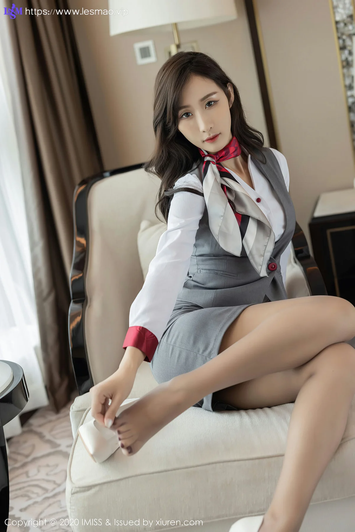 IMiss 爱蜜社 Vol.524 萌白酱 空姐制服 - 6