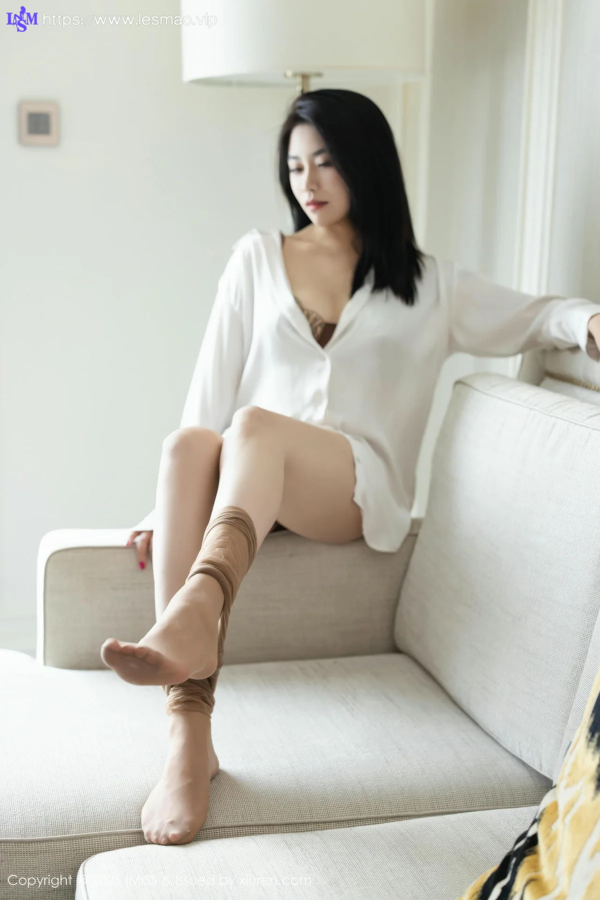 IMiss 爱蜜社 Vol.800 许诺Sabrina 白色OL服饰 - 7