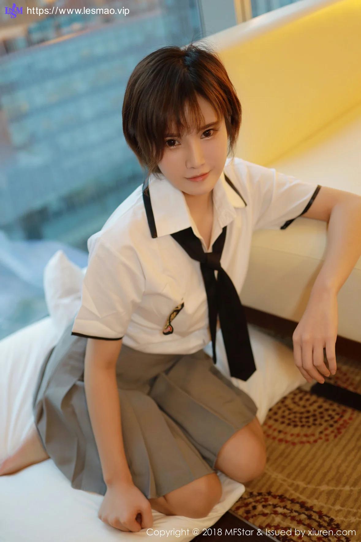 MFStar 模范学院 Vol.172 小资2002 短发美女学生妹制服 - 8