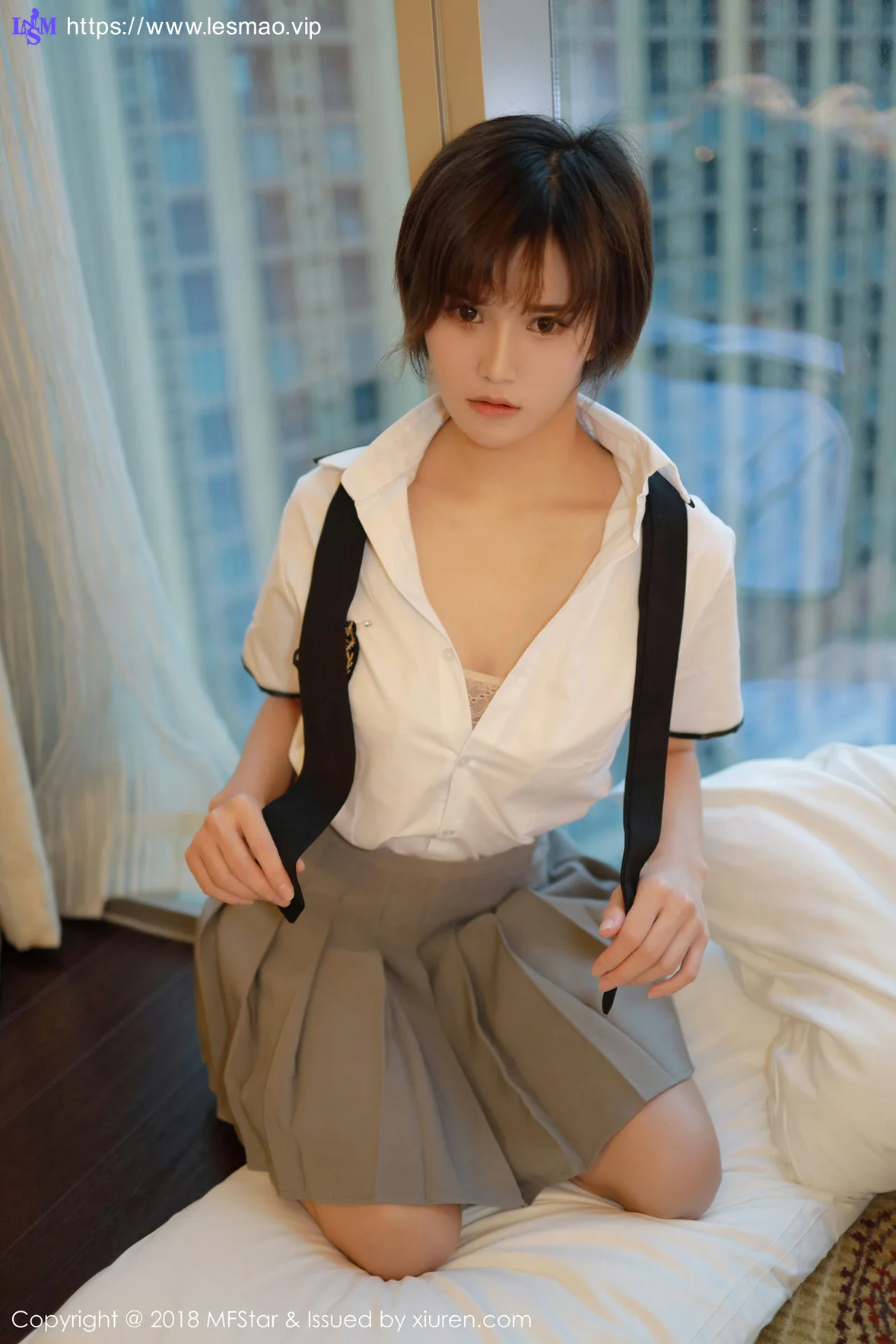 MFStar 模范学院 Vol.172 小资2002 短发美女学生妹制服 - 6