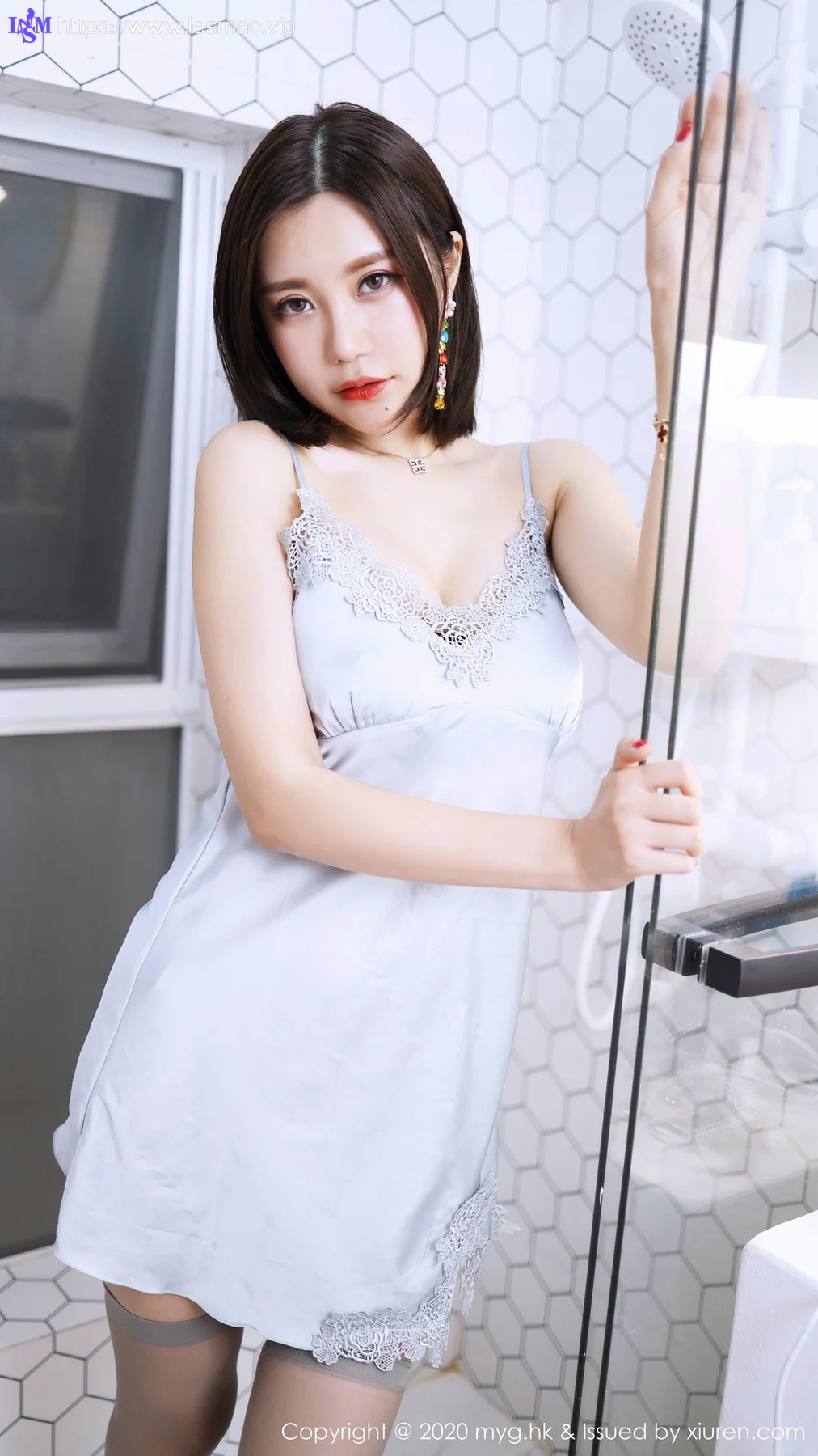 MyGirl 美媛馆 Vol.420 绮里嘉ula 蕾丝睡衣与筒袜诱惑 短发美女.. - 8