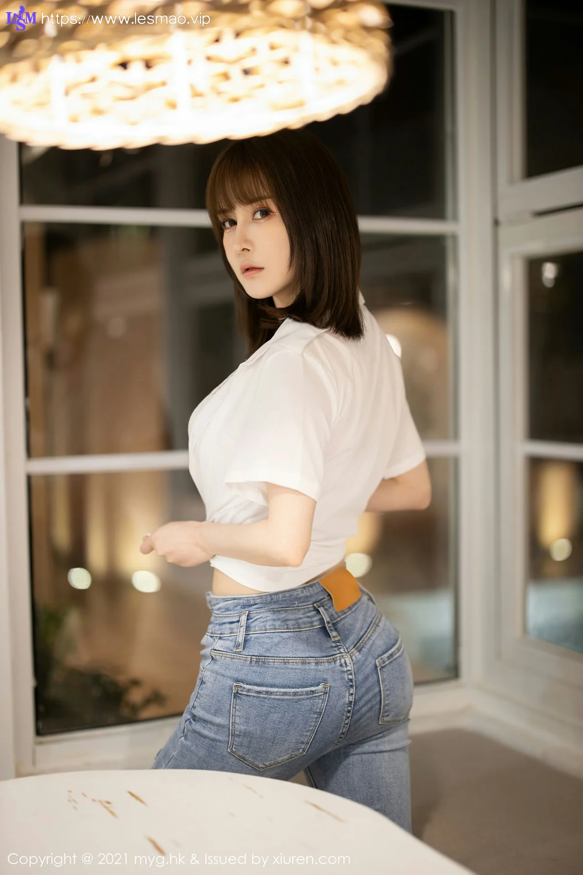 MyGirl 美媛馆 Vol.540 白衬衫与直爽牛仔裤 蔡文钰Abby 江浙沪旅拍写真 - 9