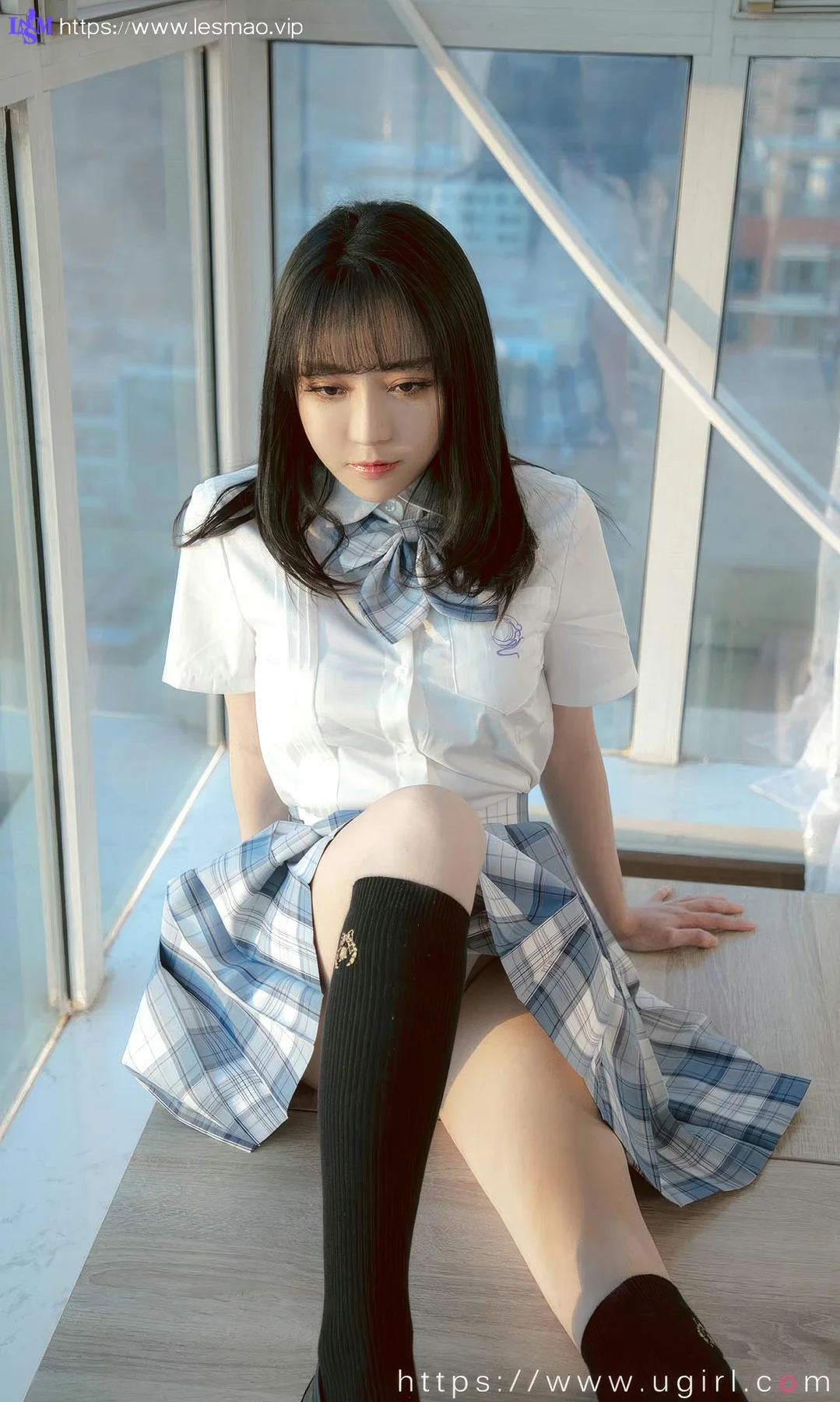 UGirls 爱尤物 No.2929 白亦ada 香色格子裙 - 2