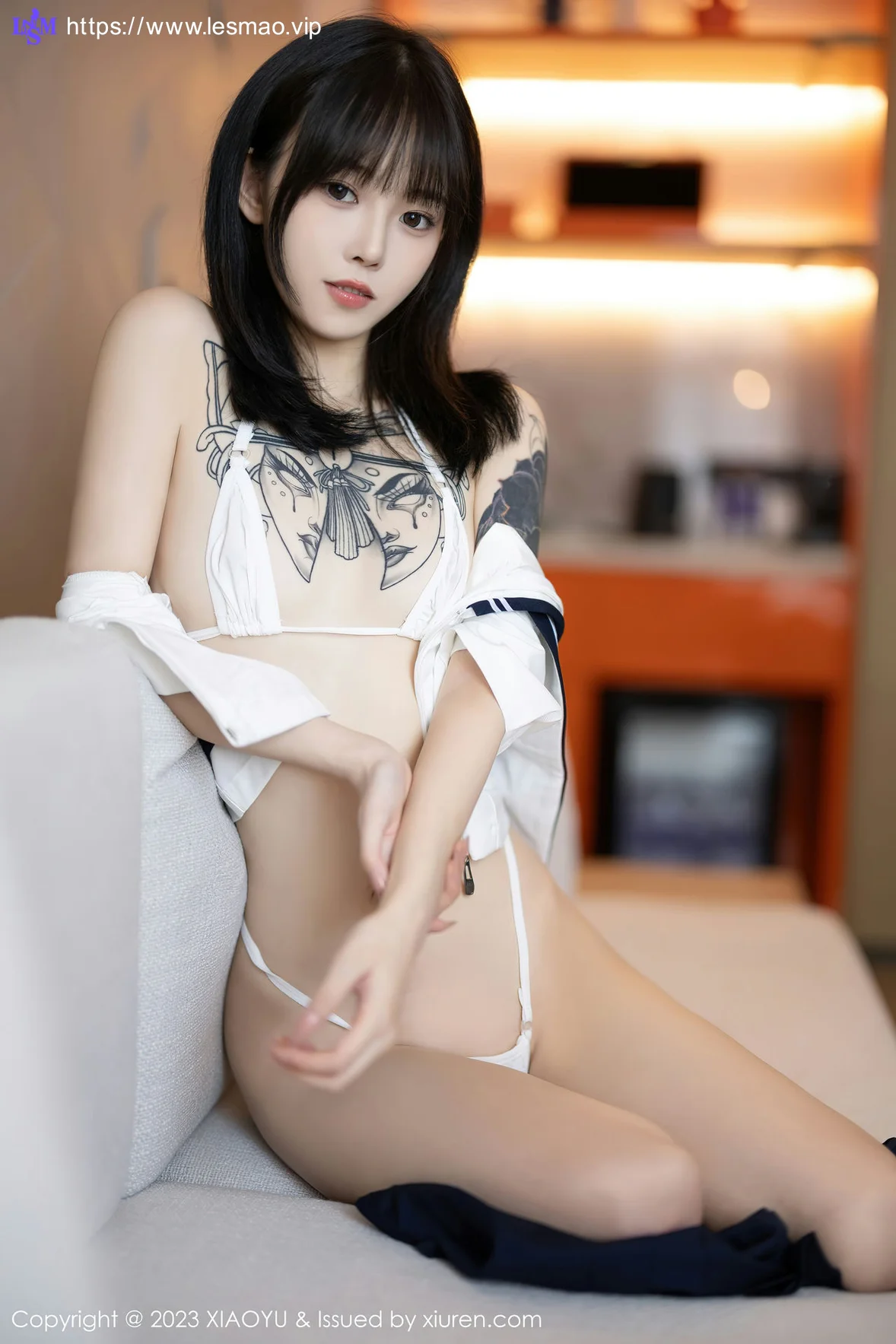 XIAOYU  语画  Vol.1087 奶瓶. 白色学妹服饰性感写真 - 4