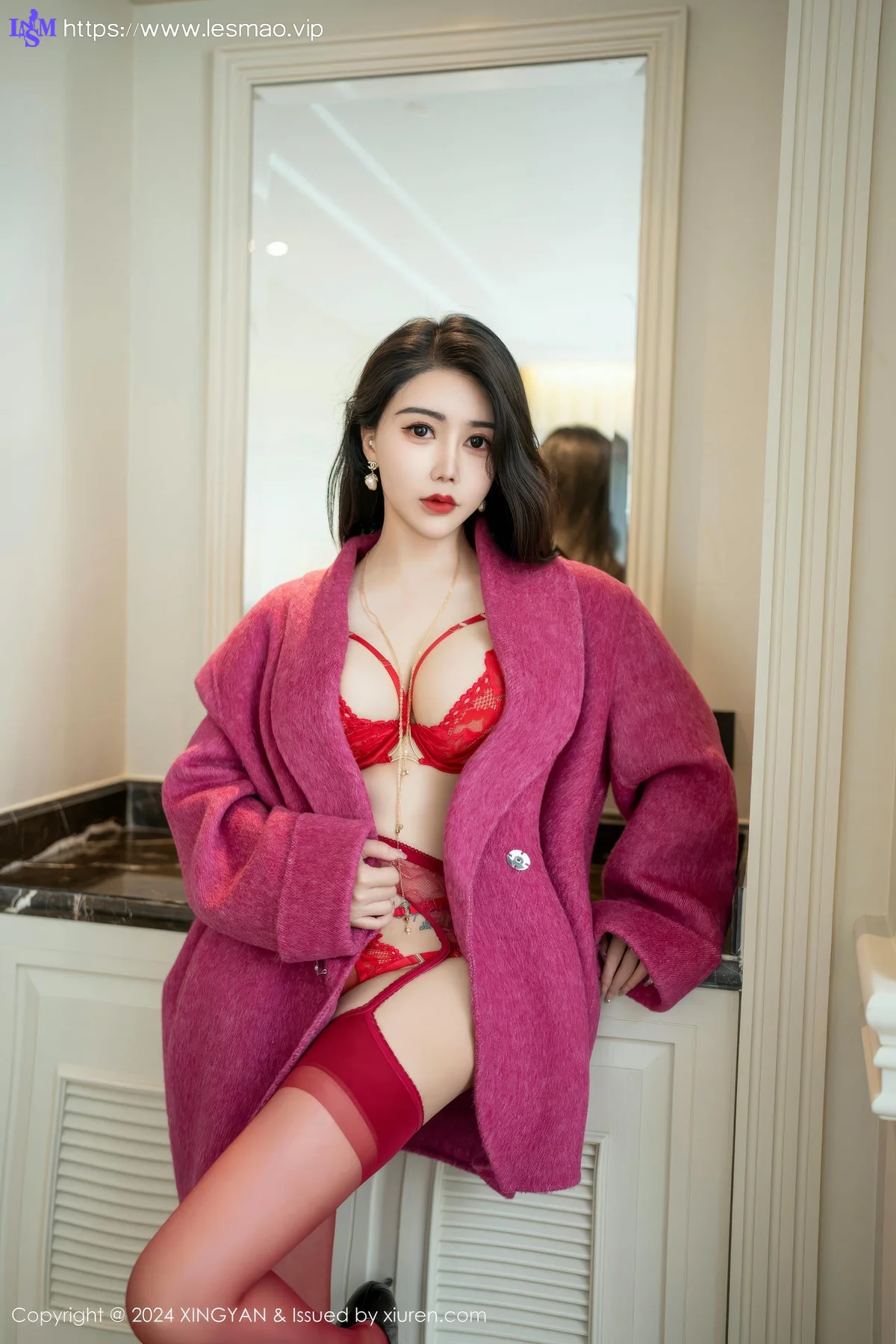 XINGYAN 星颜社 Vol.243 李若汐 红色内衣性感写真 - 1