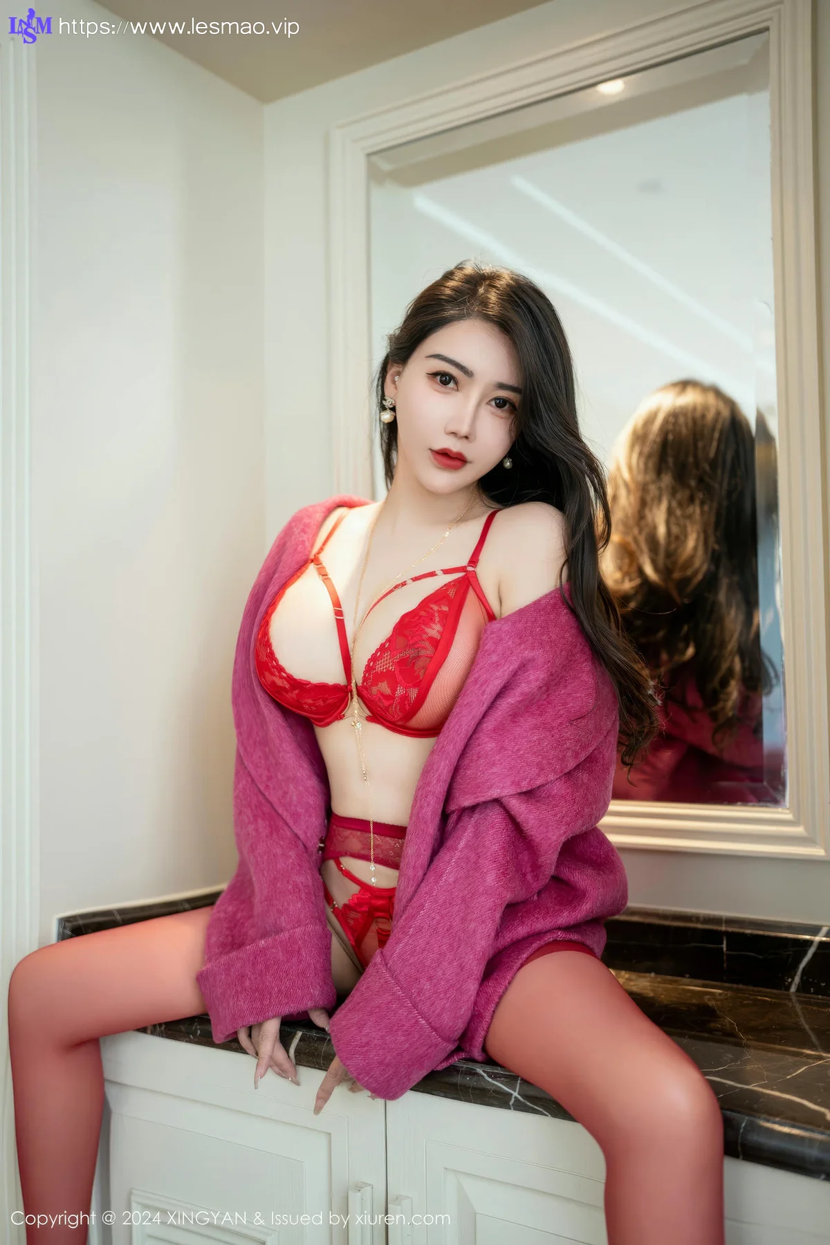 XINGYAN 星颜社 Vol.243 李若汐 红色内衣性感写真 - 3