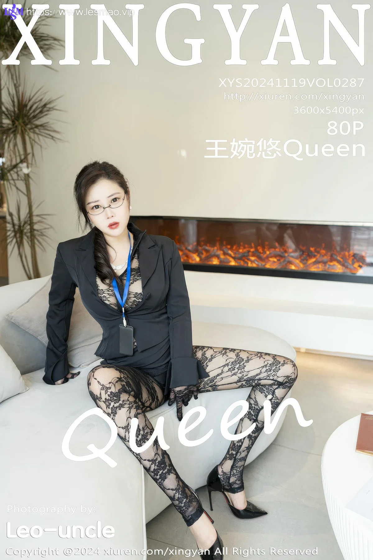 XINGYAN 星颜社 Vol.287 王婉悠Queen 黑蕾丝连体丝袜 - 1