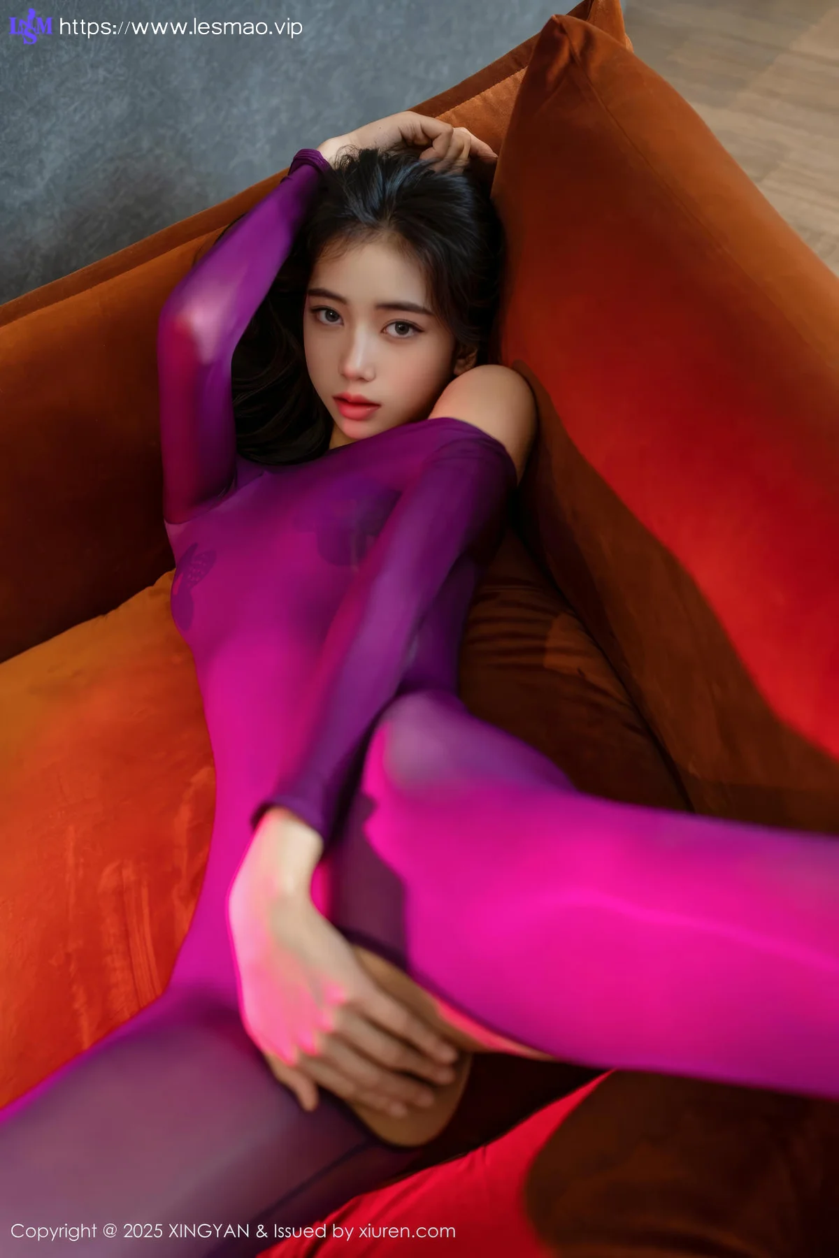 XINGYAN 星颜社 Vol.363 时安安 紫色连体丝袜 - 2