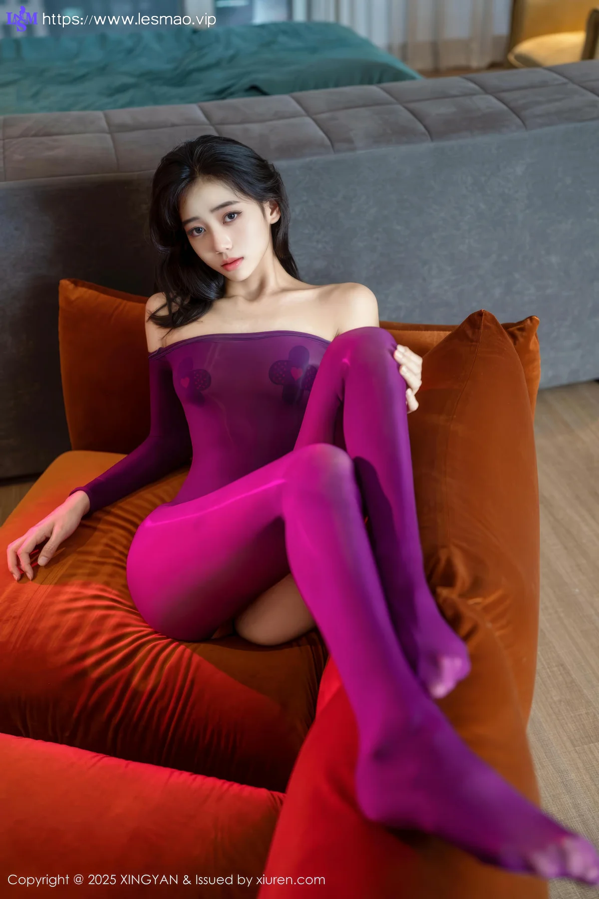 XINGYAN 星颜社 Vol.363 时安安 紫色连体丝袜 - 8