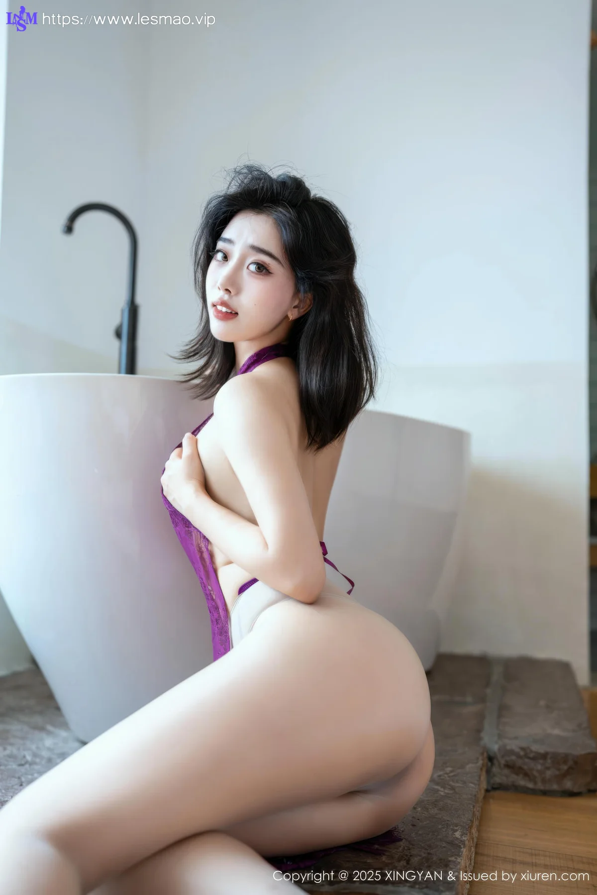 XINGYAN 星颜社 Vol.389 阮福福 紫色蕾丝情趣内衣 - 5