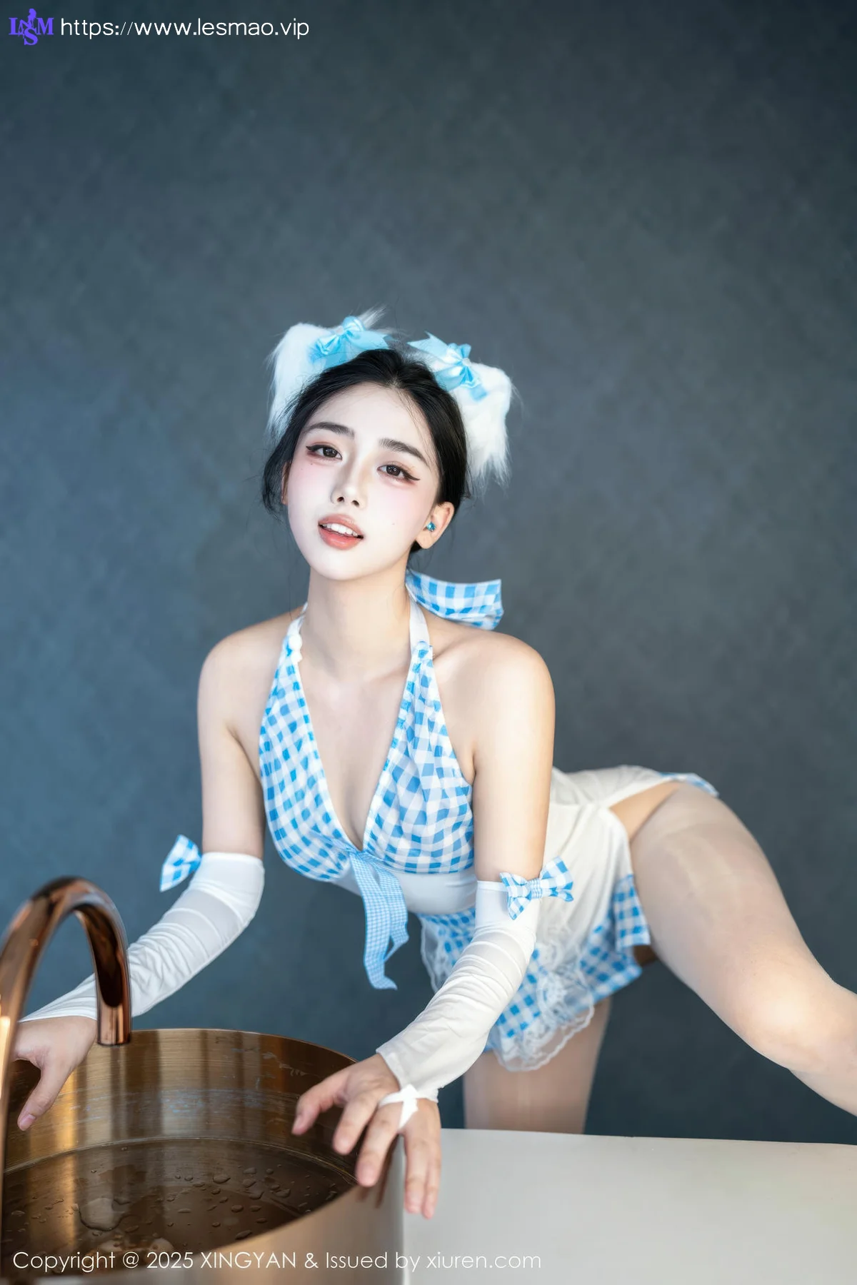 XINGYAN 星颜社 Vol.399 阮福福 蓝色格子裙 - 3
