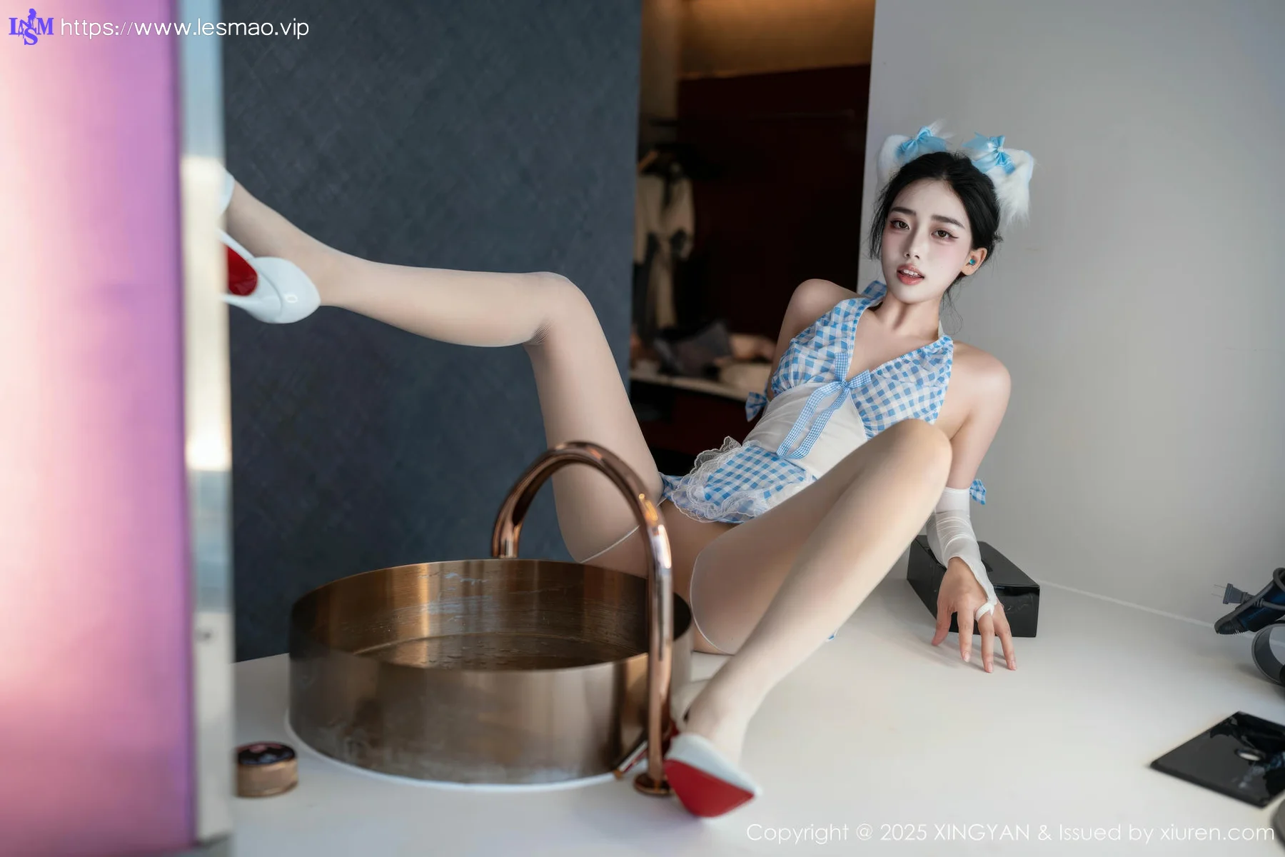 XINGYAN 星颜社 Vol.399 阮福福 蓝色格子裙 - 8