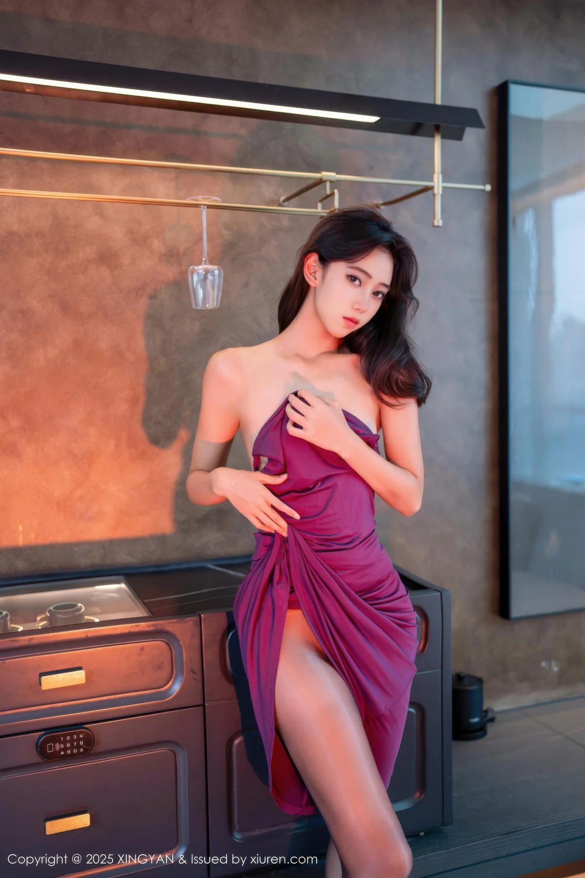 XINGYAN 星颜社 Vol.407 时安安 紫色连衣裙美腿 - 4