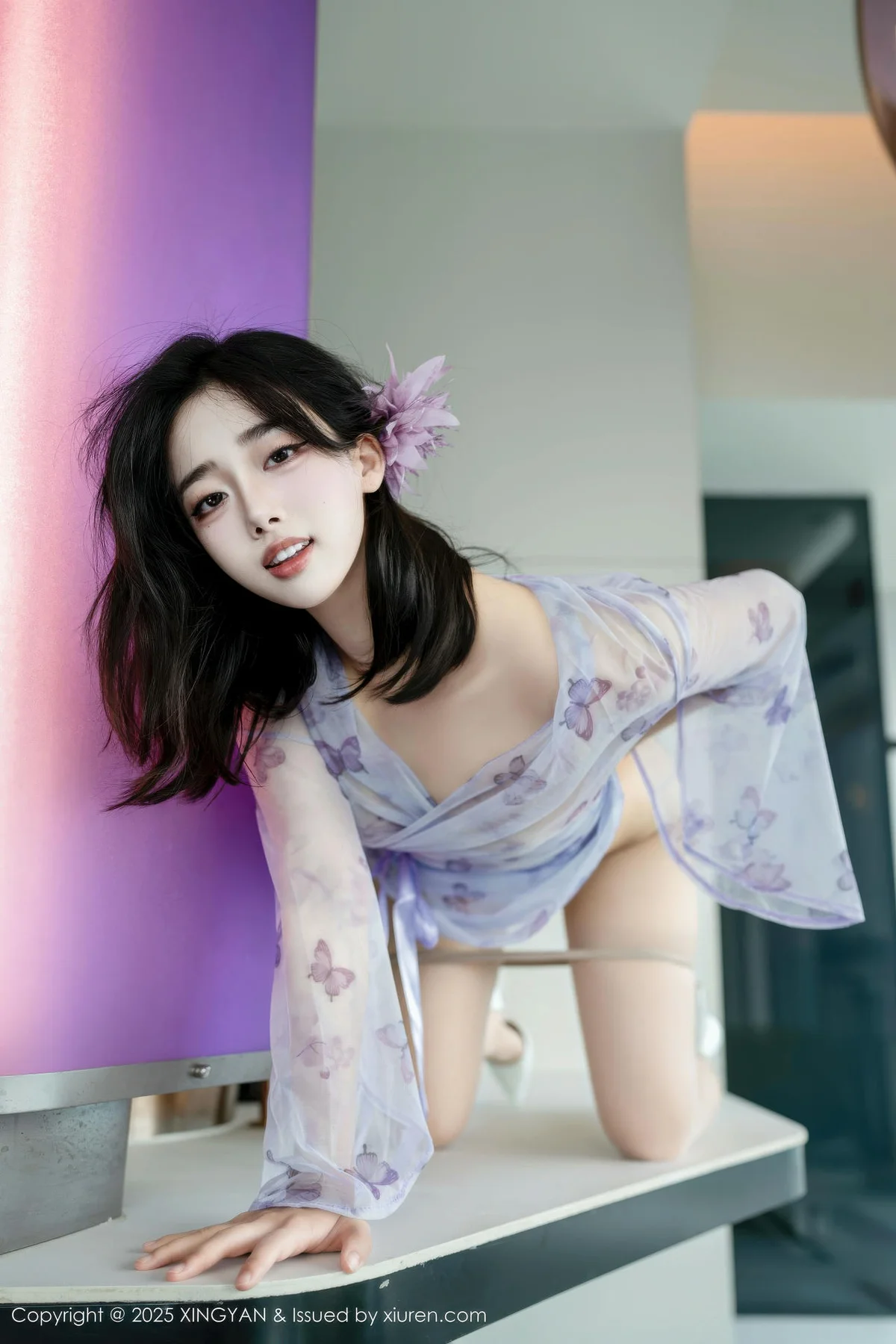 XINGYAN 星颜社 Vol.409 阮福福 轻透香肩蓝色情趣私房 - 3