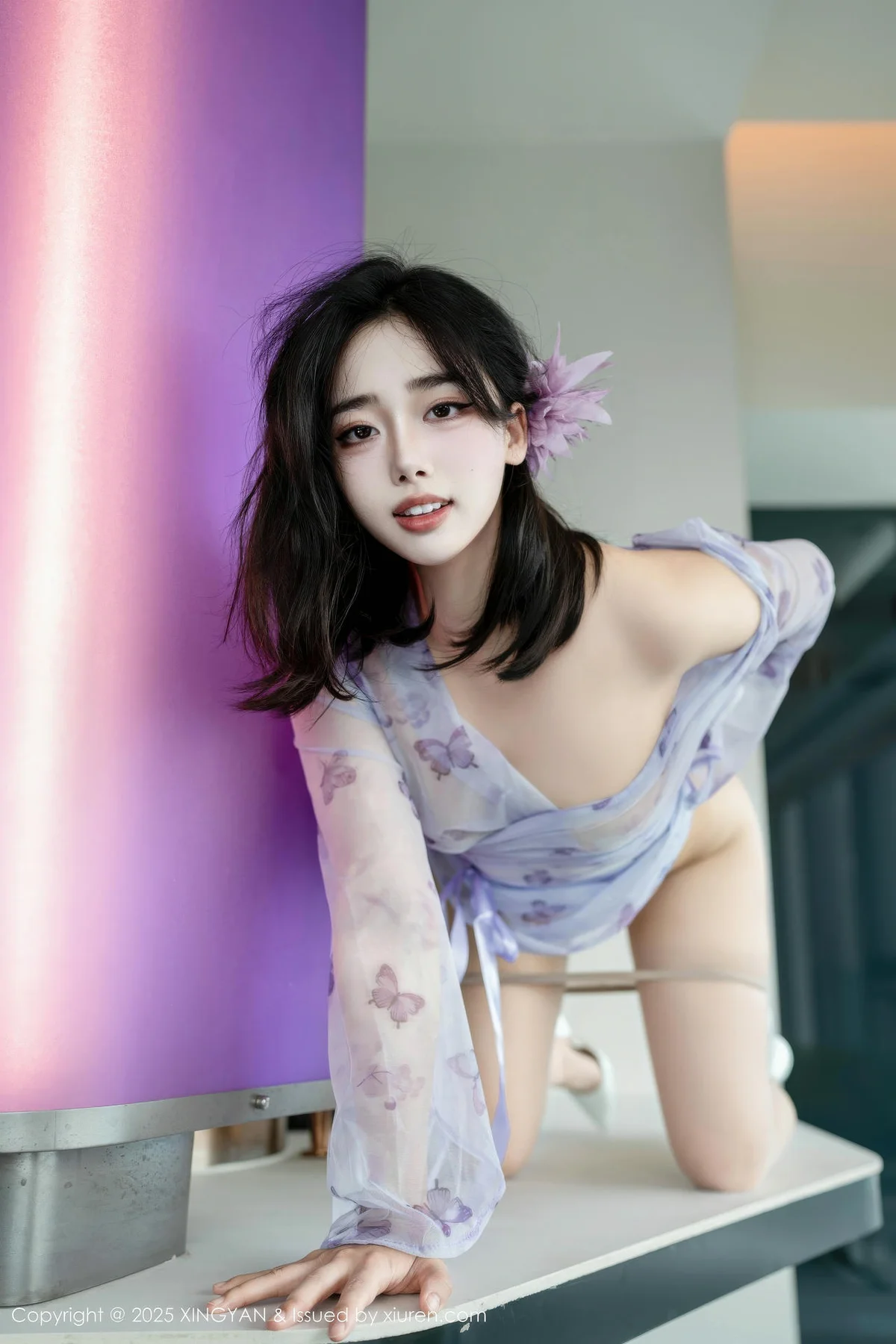 XINGYAN 星颜社 Vol.409 阮福福 轻透香肩蓝色情趣私房 - 4