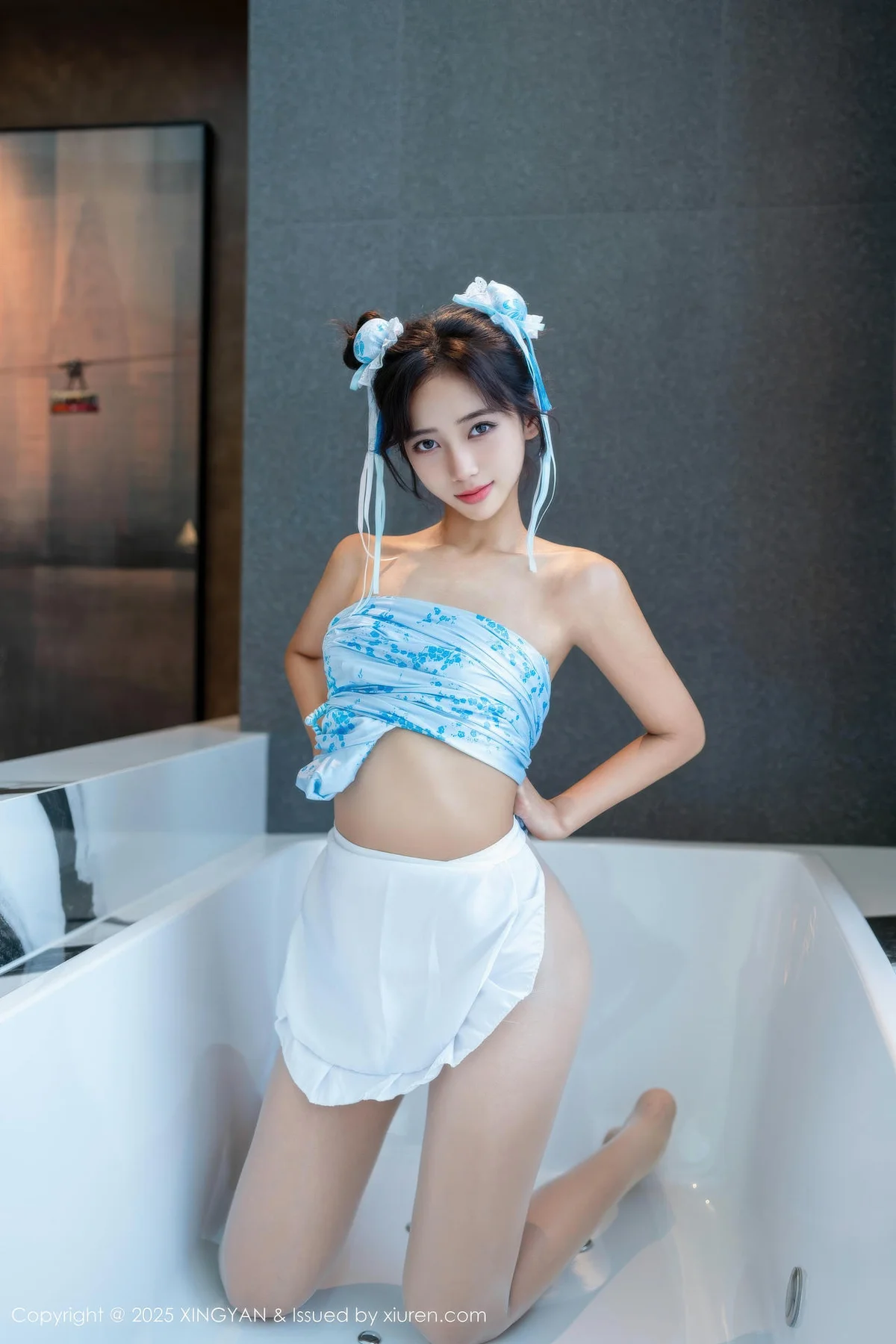 XINGYAN 星颜社 Vol.414 时安安 萝莉蓝色旗袍 - 6