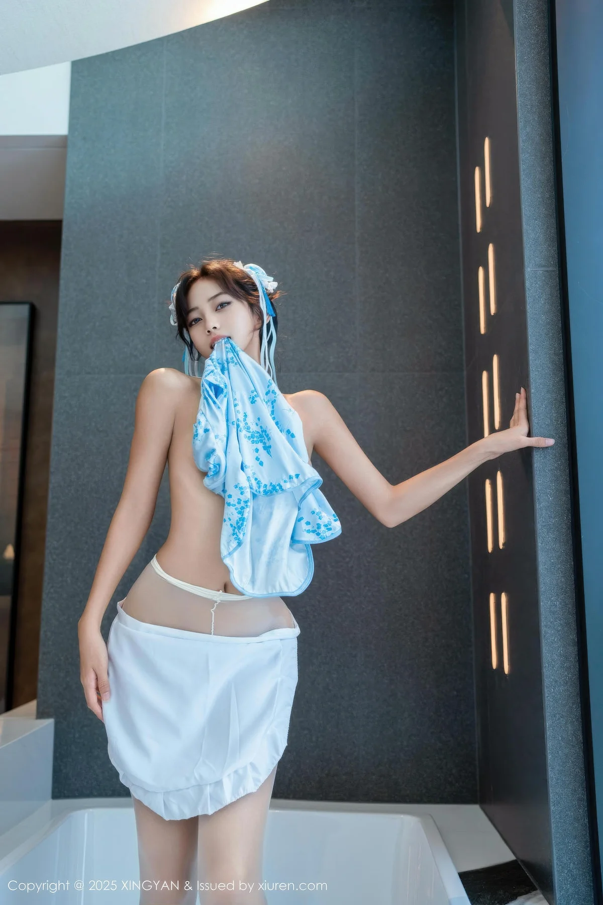 XINGYAN 星颜社 Vol.414 时安安 萝莉蓝色旗袍 - 9