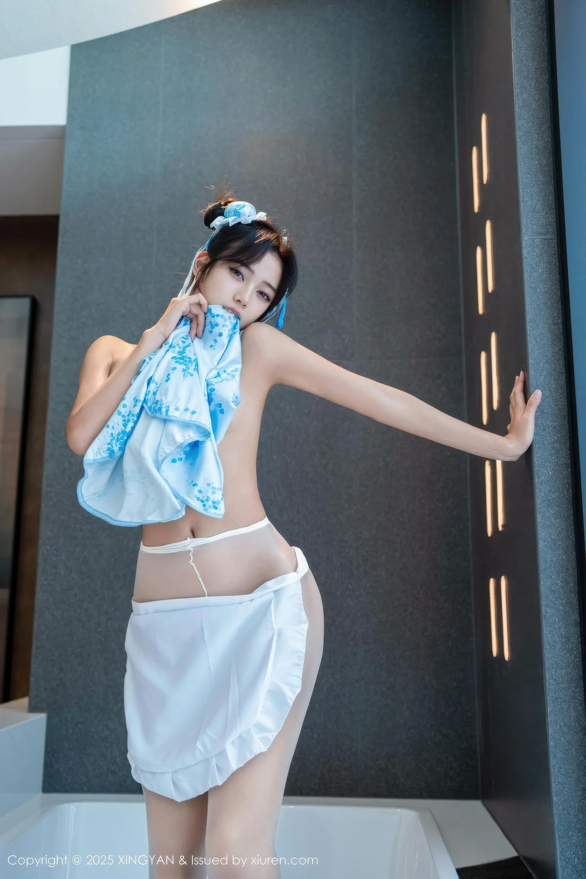XINGYAN 星颜社 Vol.414 时安安 萝莉蓝色旗袍 - 10