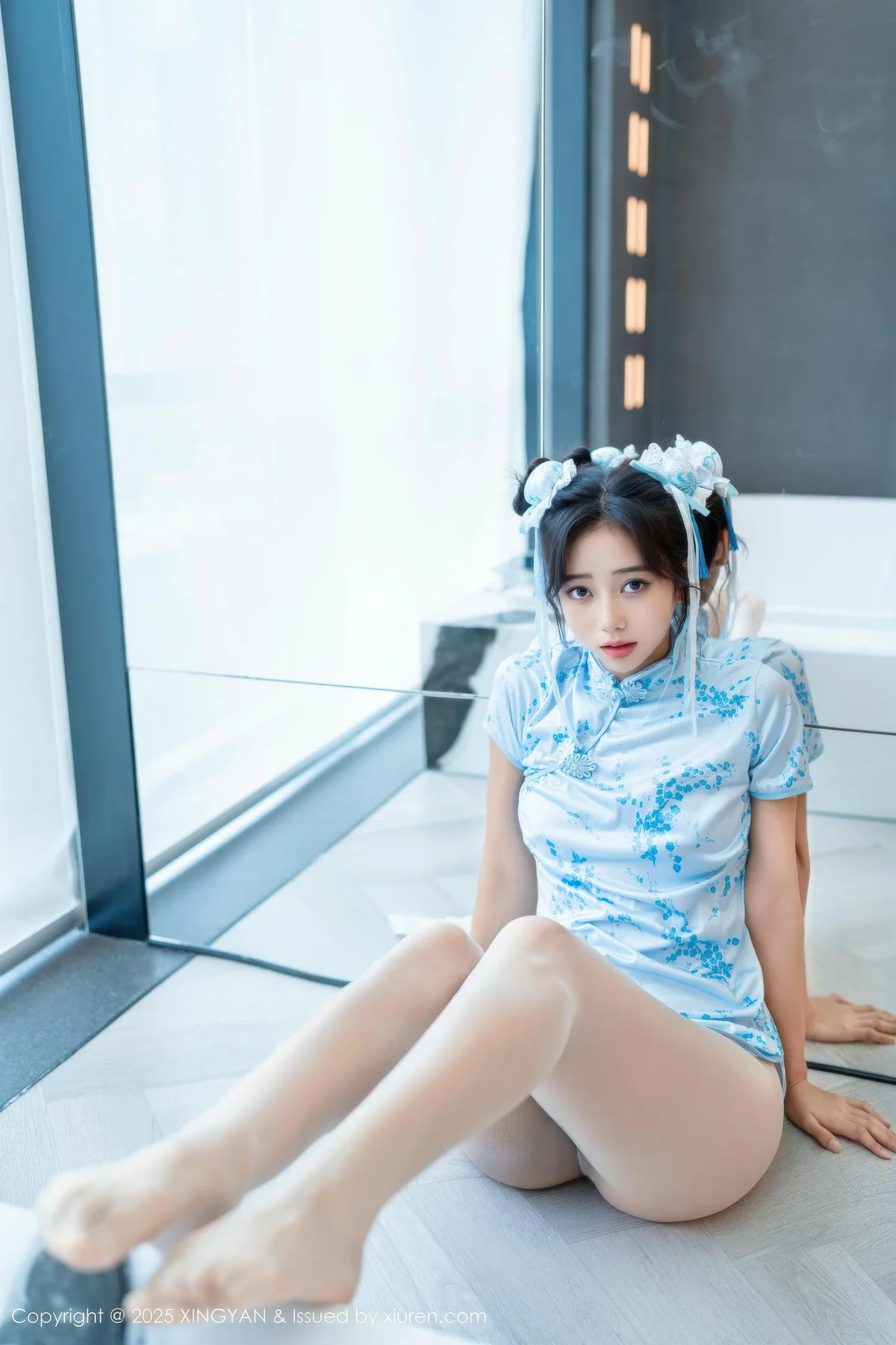 XINGYAN 星颜社 Vol.414 时安安 萝莉蓝色旗袍 - 7