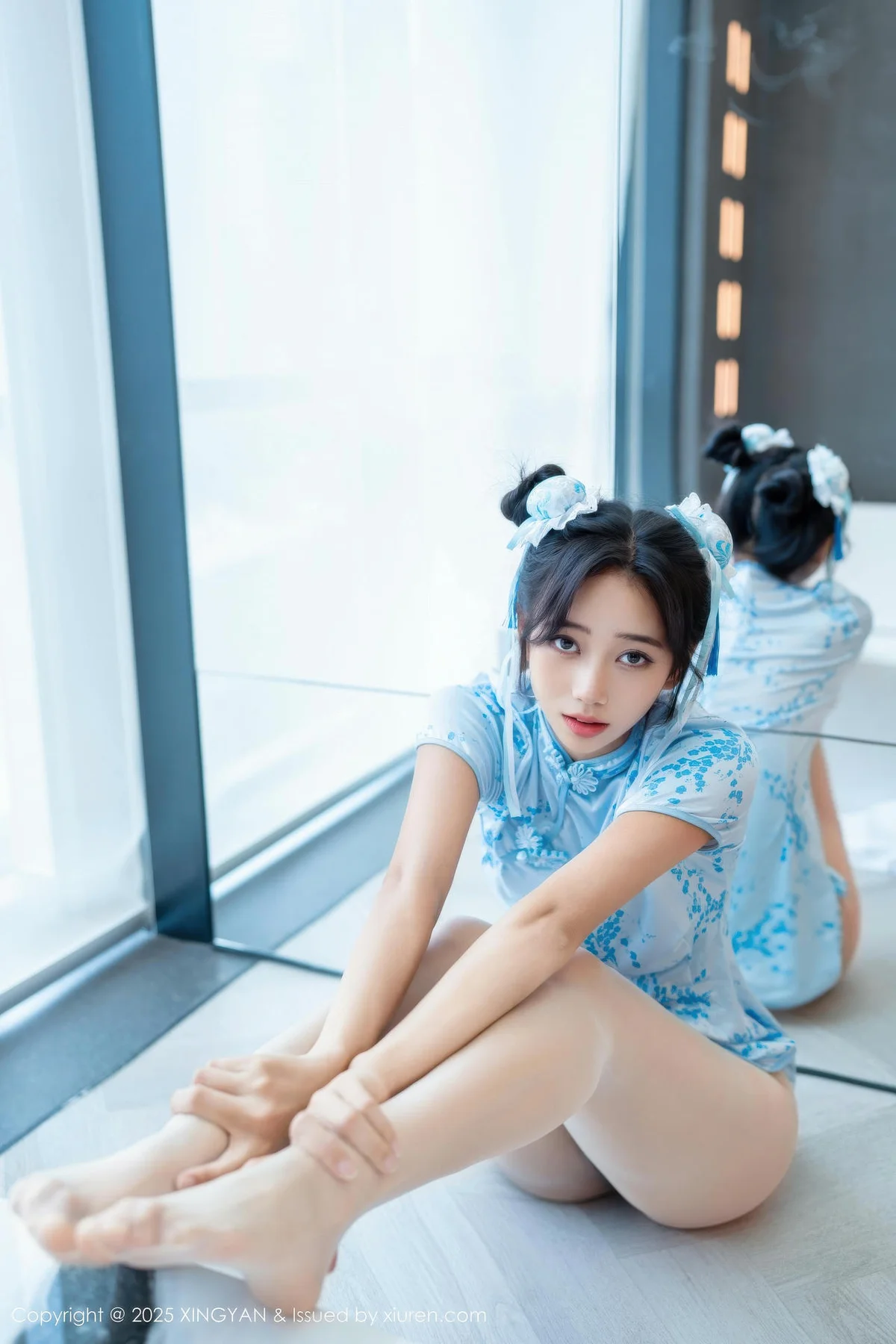 XINGYAN 星颜社 Vol.414 时安安 萝莉蓝色旗袍 - 9