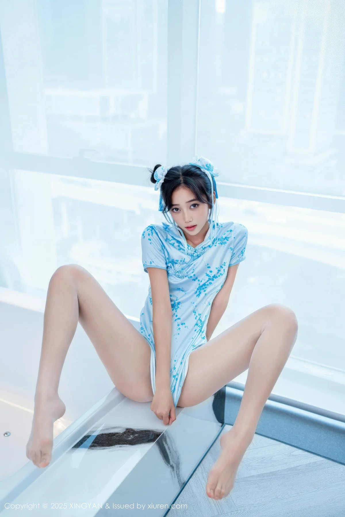 XINGYAN 星颜社 Vol.414 时安安 萝莉蓝色旗袍 - 5