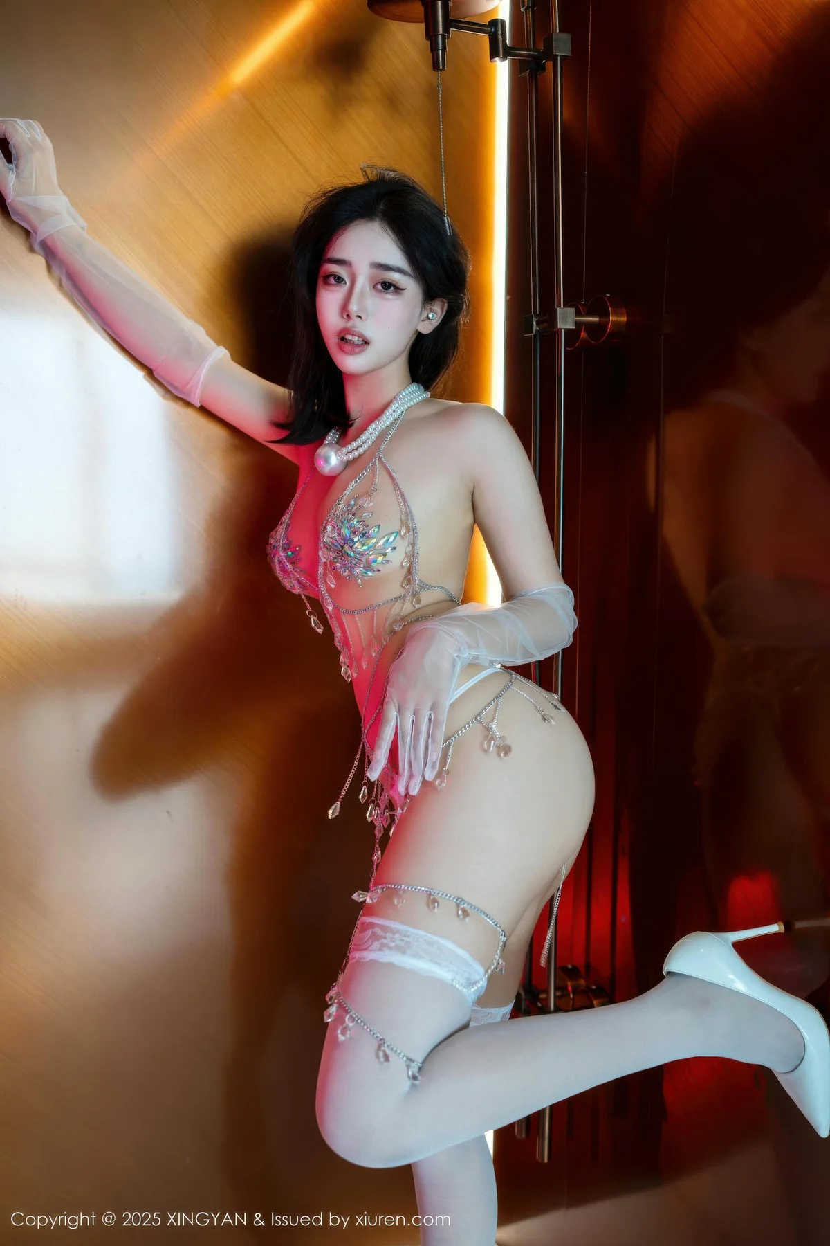 XINGYAN 星颜社 Vol.415 阮福福 白色珍珠文胸内衣 - 10