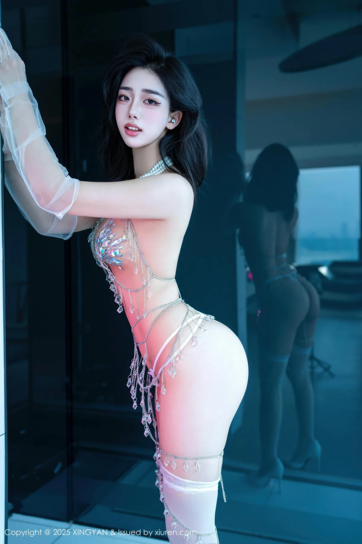 XINGYAN 星颜社 Vol.415 阮福福 白色珍珠文胸内衣 - 8