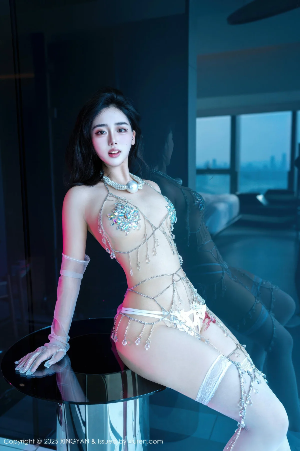 XINGYAN 星颜社 Vol.415 阮福福 白色珍珠文胸内衣 - 10