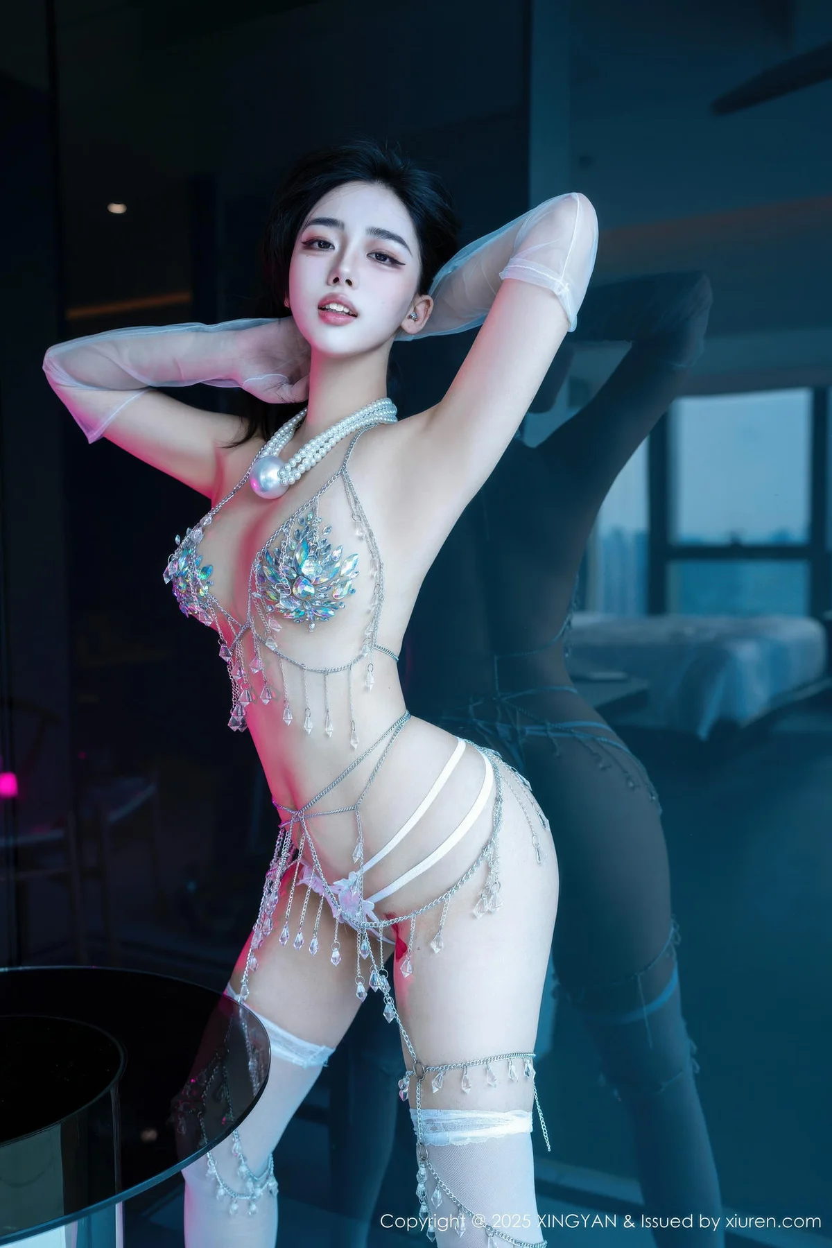 XINGYAN 星颜社 Vol.415 阮福福 白色珍珠文胸内衣 - 6