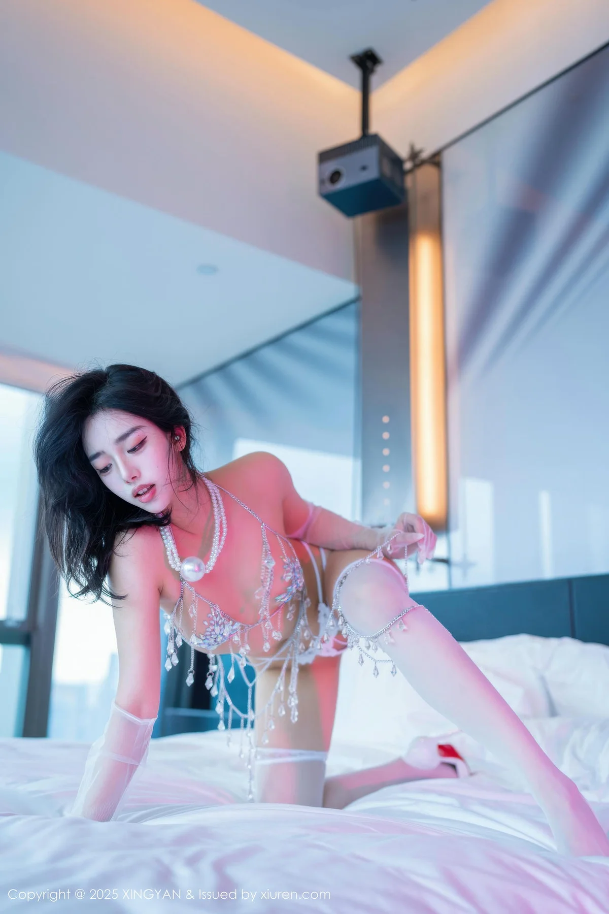 XINGYAN 星颜社 Vol.415 阮福福 白色珍珠文胸内衣 - 6