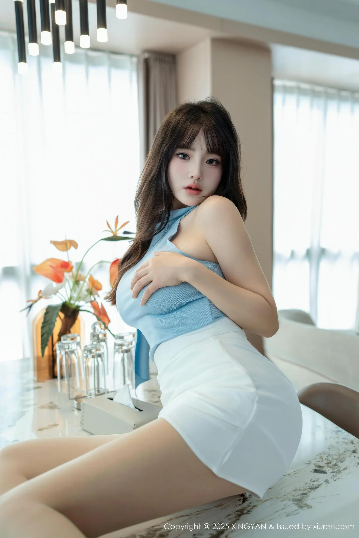 XINGYAN 星颜社 Vol.418 沈南汐RuRu 白色包臀裙肉丝 - 3