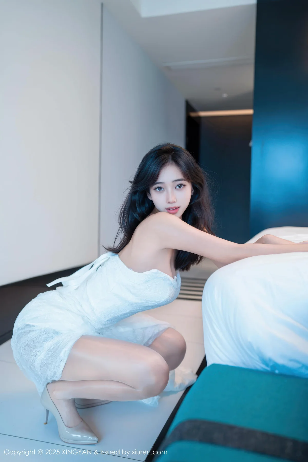 XINGYAN 星颜社 Vol.419 时安安 白色连衣裙白丝 - 7
