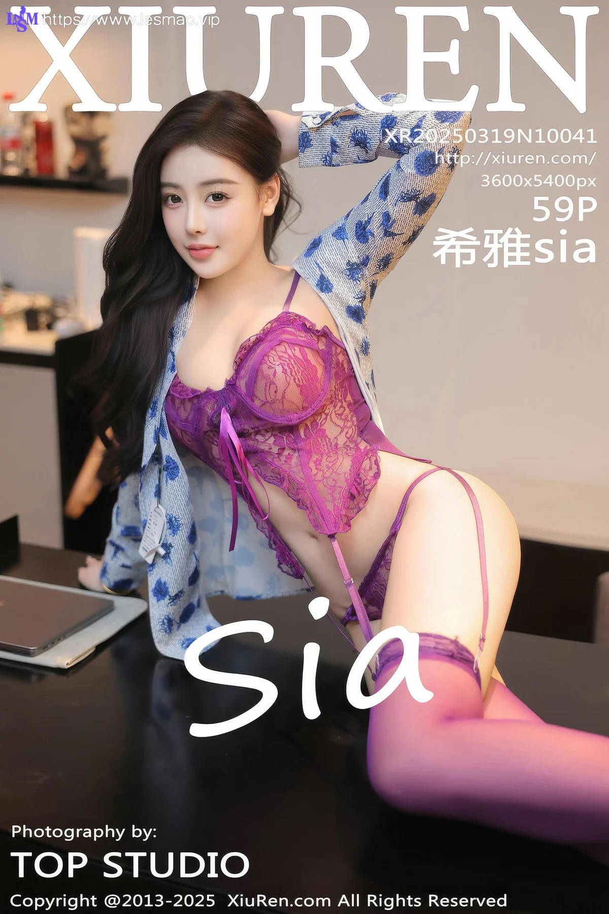 XiuRen 秀人 No.10041 希雅sia 紫色内衣美女模特 - 10