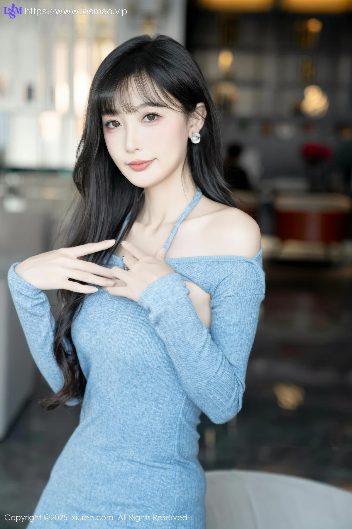 XiuRen 秀人 No.10124 樱桃小阑子 浅蓝色连衣短裙 - 2