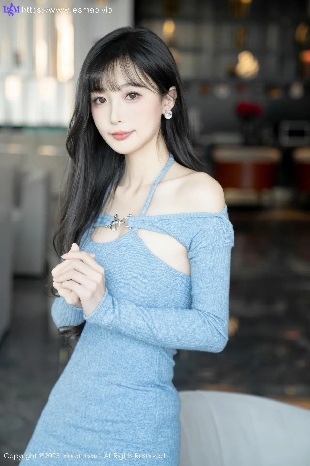 XiuRen 秀人 No.10124 樱桃小阑子 浅蓝色连衣短裙 - 3