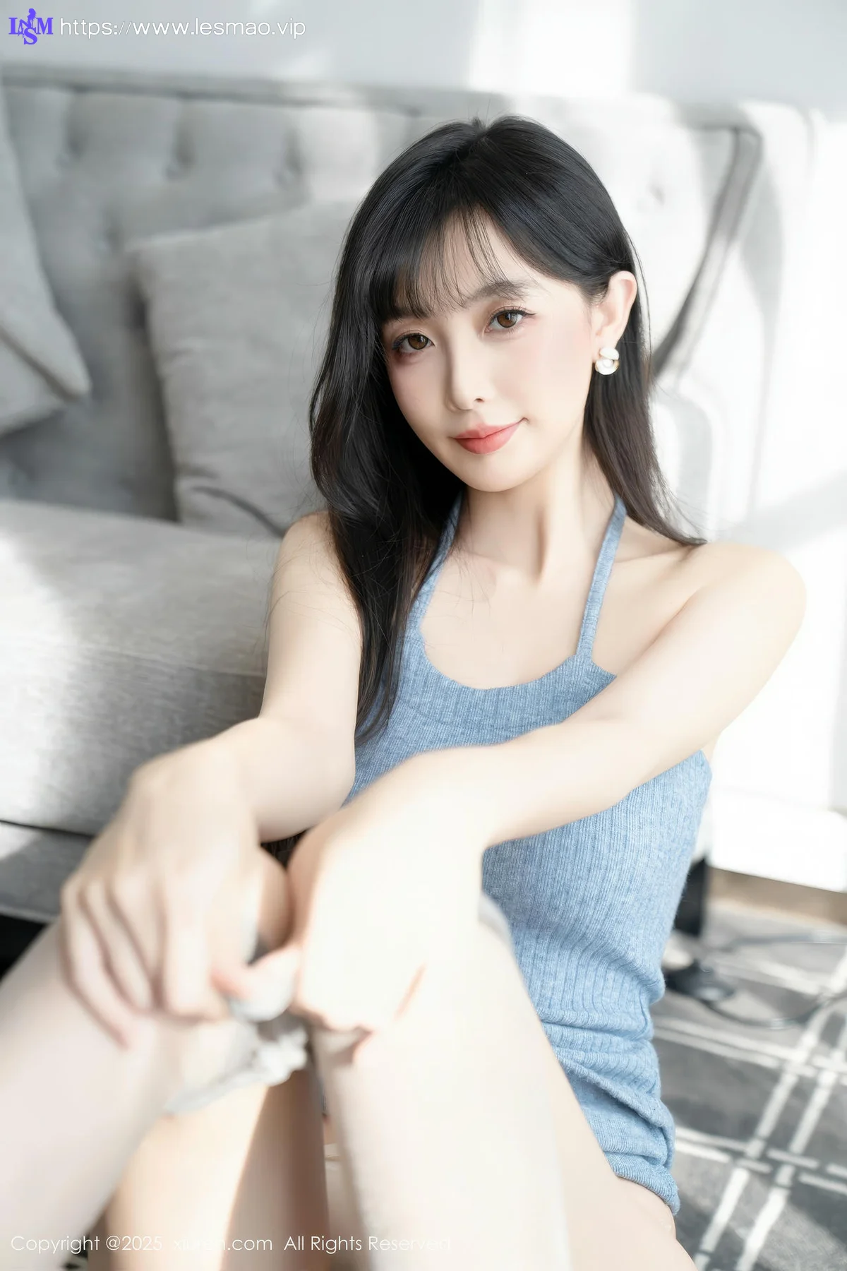 XiuRen 秀人 No.10124 樱桃小阑子 浅蓝色连衣短裙 - 7