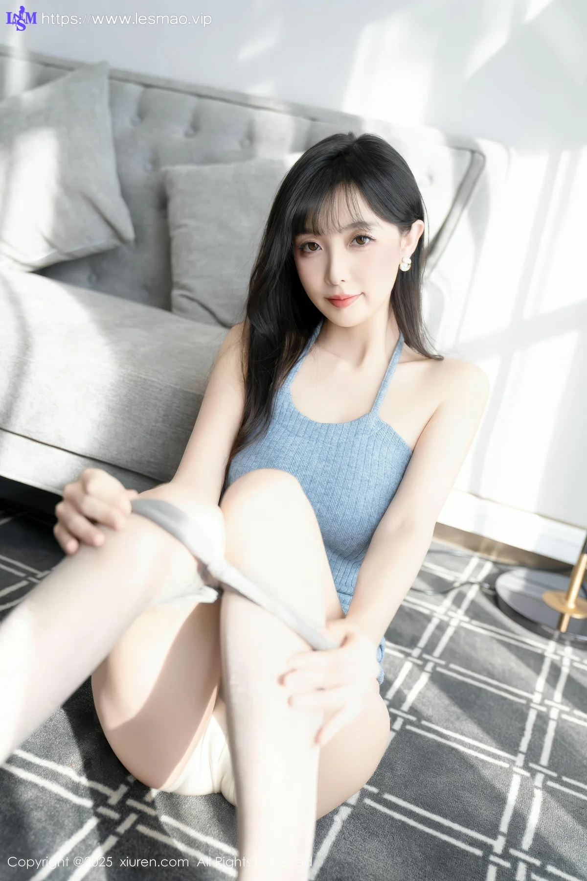 XiuRen 秀人 No.10124 樱桃小阑子 浅蓝色连衣短裙 - 8