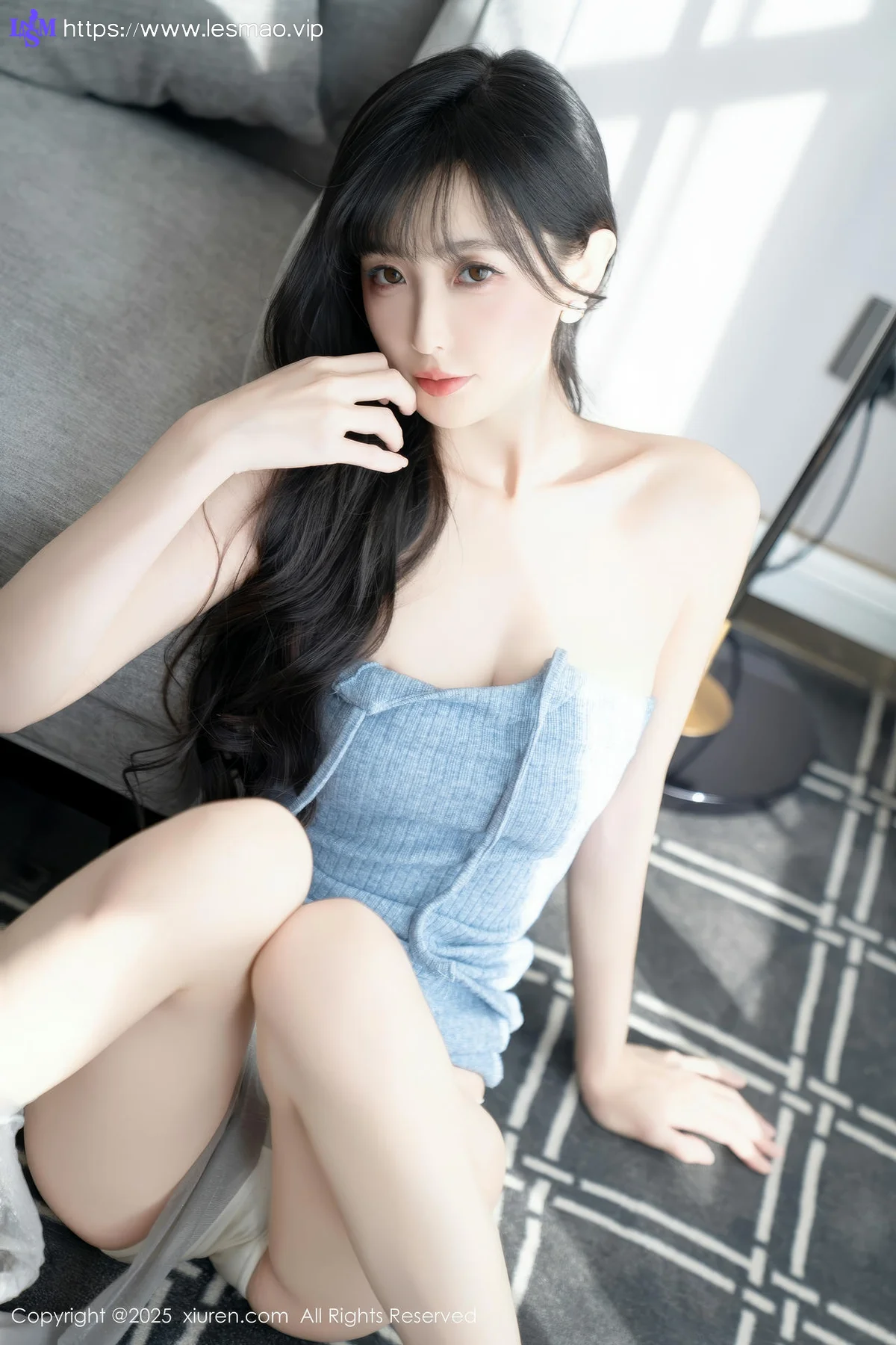 XiuRen 秀人 No.10124 樱桃小阑子 浅蓝色连衣短裙 - 8