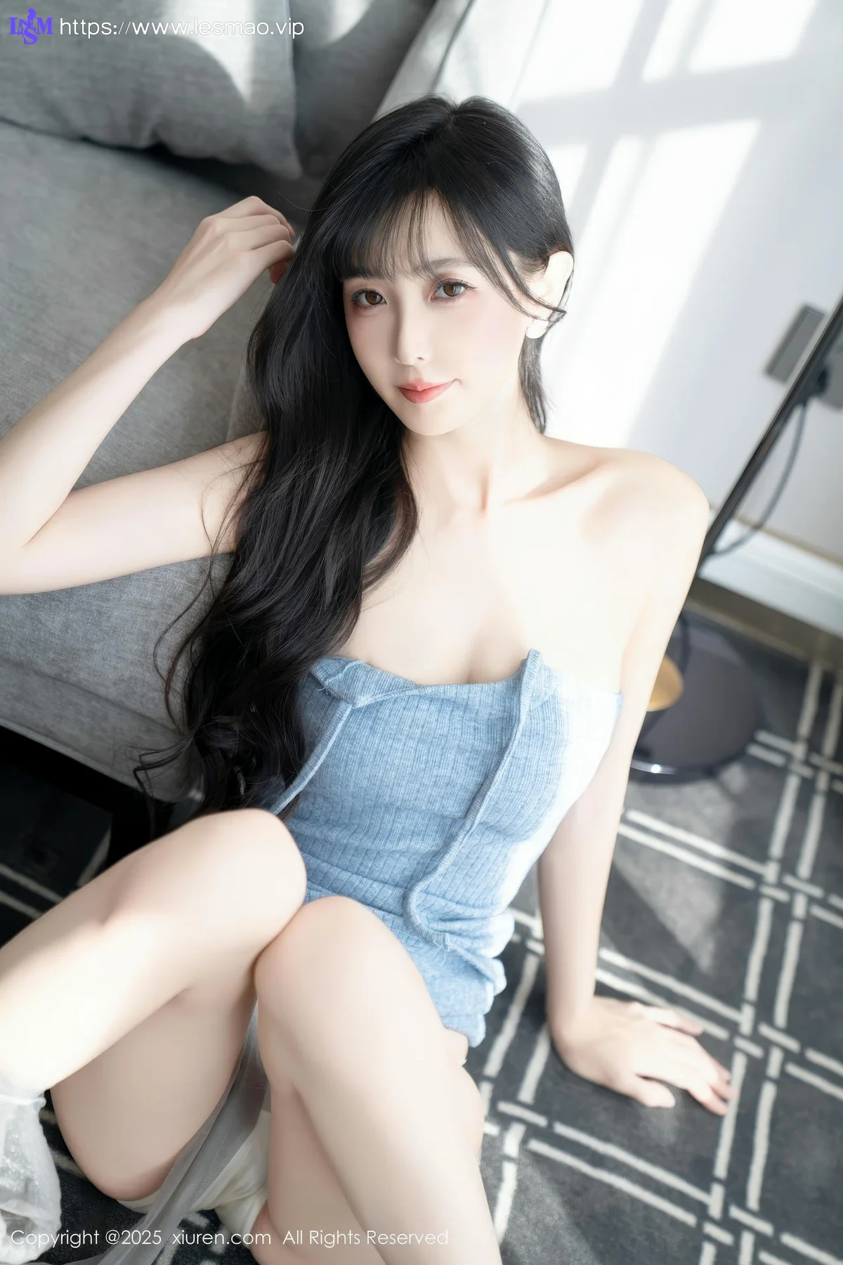 XiuRen 秀人 No.10124 樱桃小阑子 浅蓝色连衣短裙 - 9