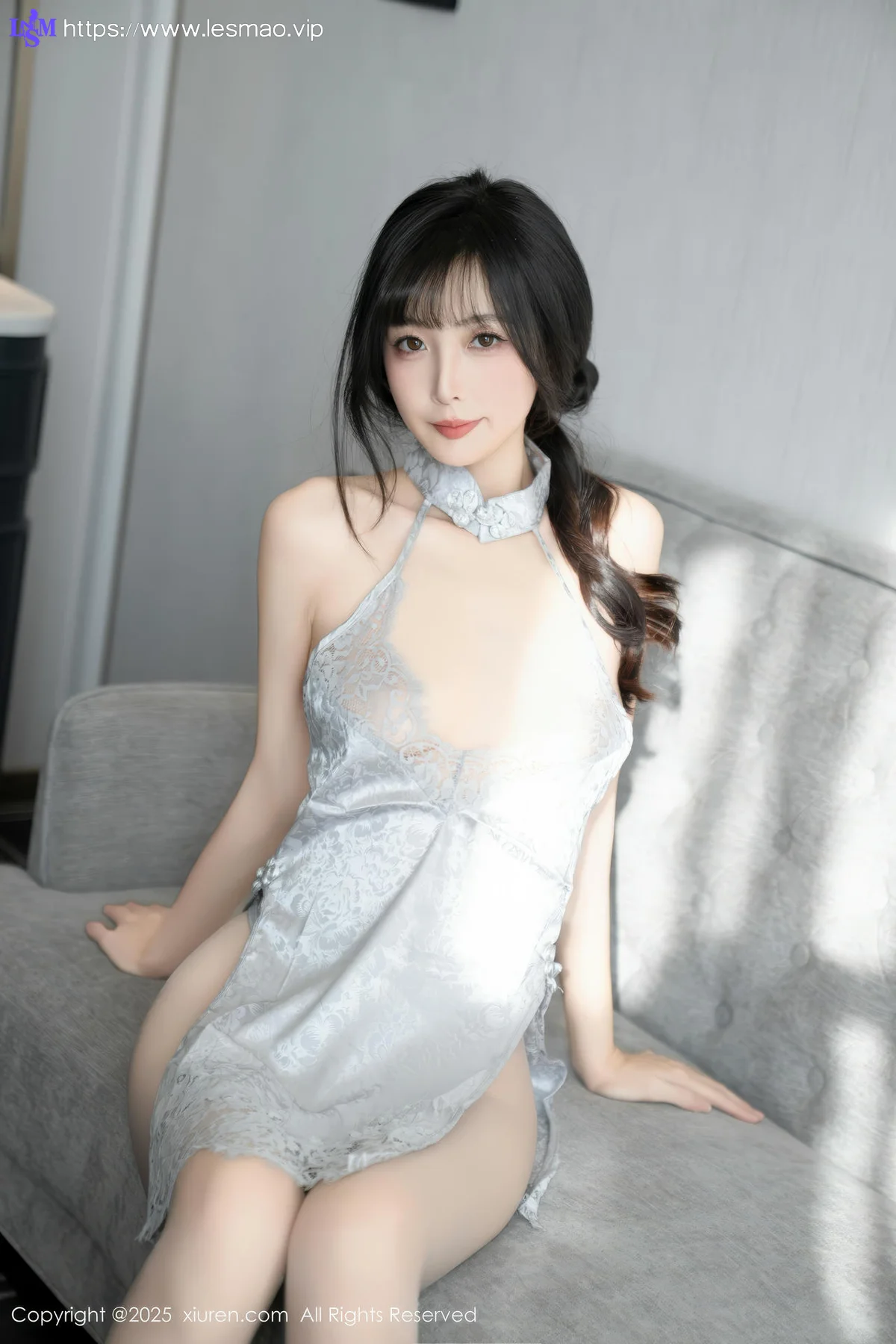 XiuRen 秀人 No.10124 樱桃小阑子 浅蓝色连衣短裙 - 1
