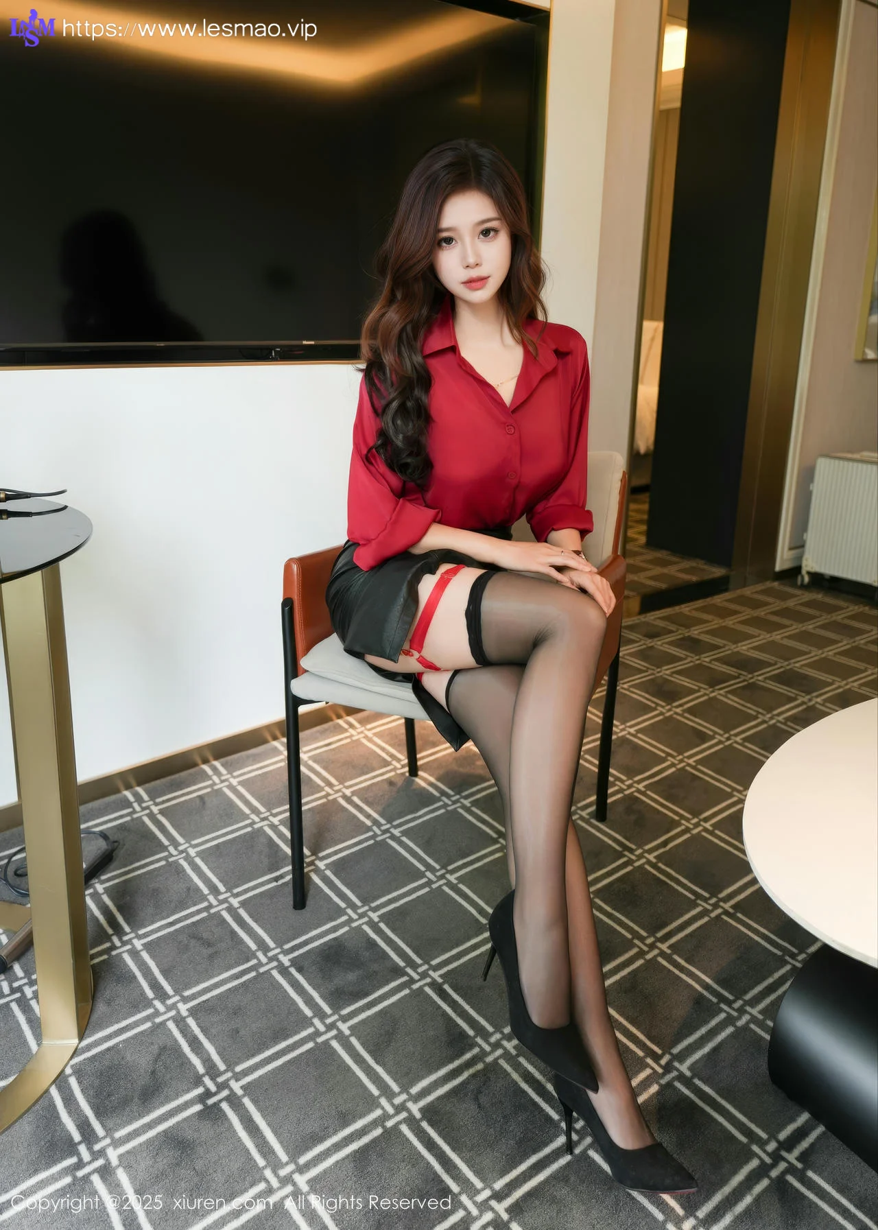 XiuRen 秀人 No.10157 玫瑰我爱你 性感红色衬衫 - 10
