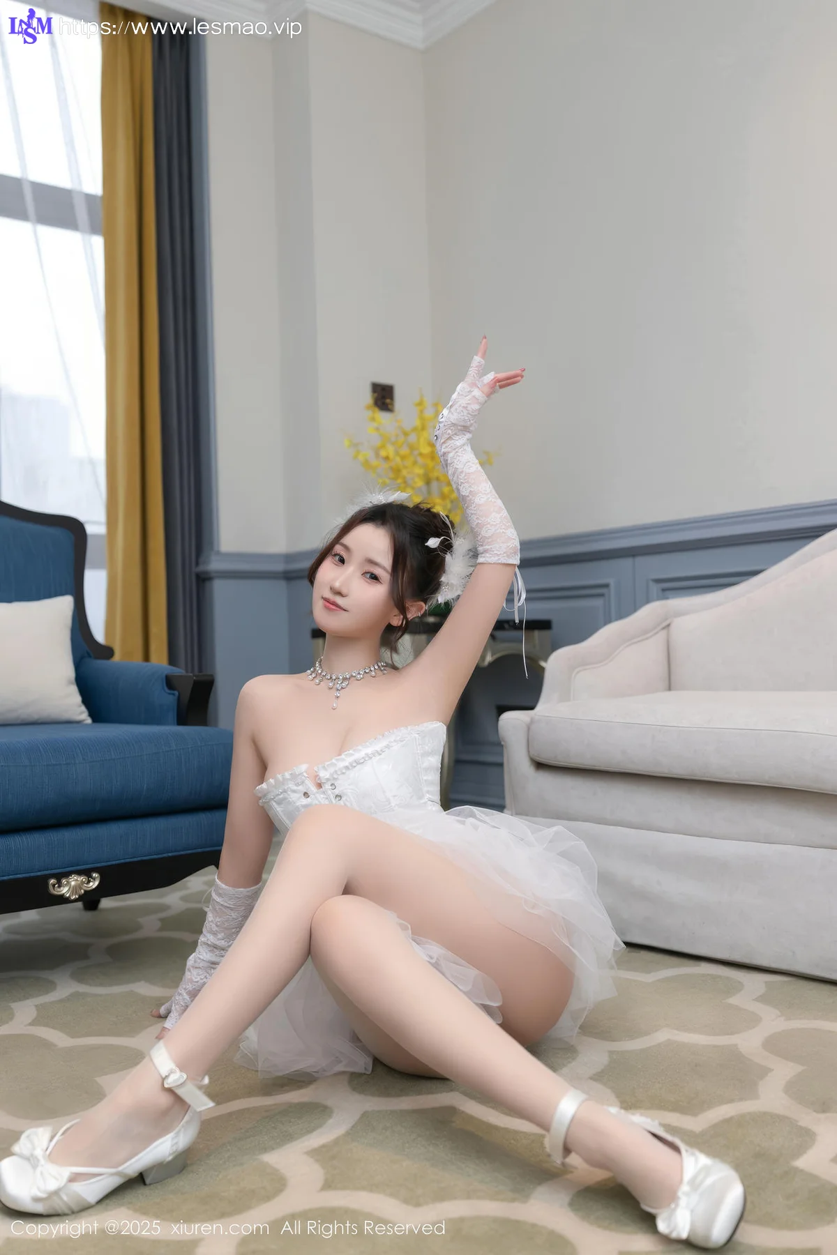 XiuRen 秀人 No.10161 杏子Yada 白色连衣短裙 - 4